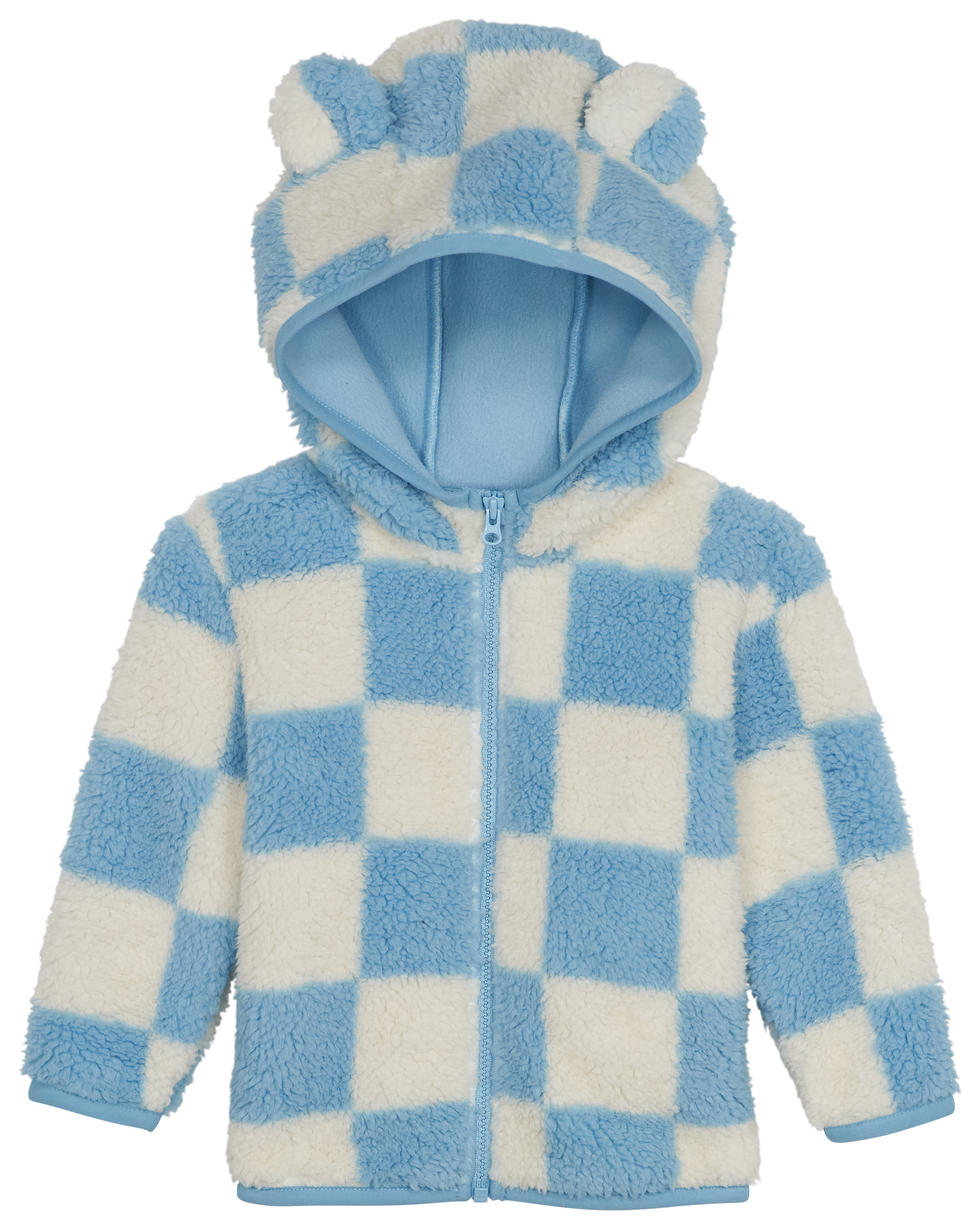Image of Bass Pro Shops Cozy Fleece Jacket for Babies - Blue Check - 18 Months
