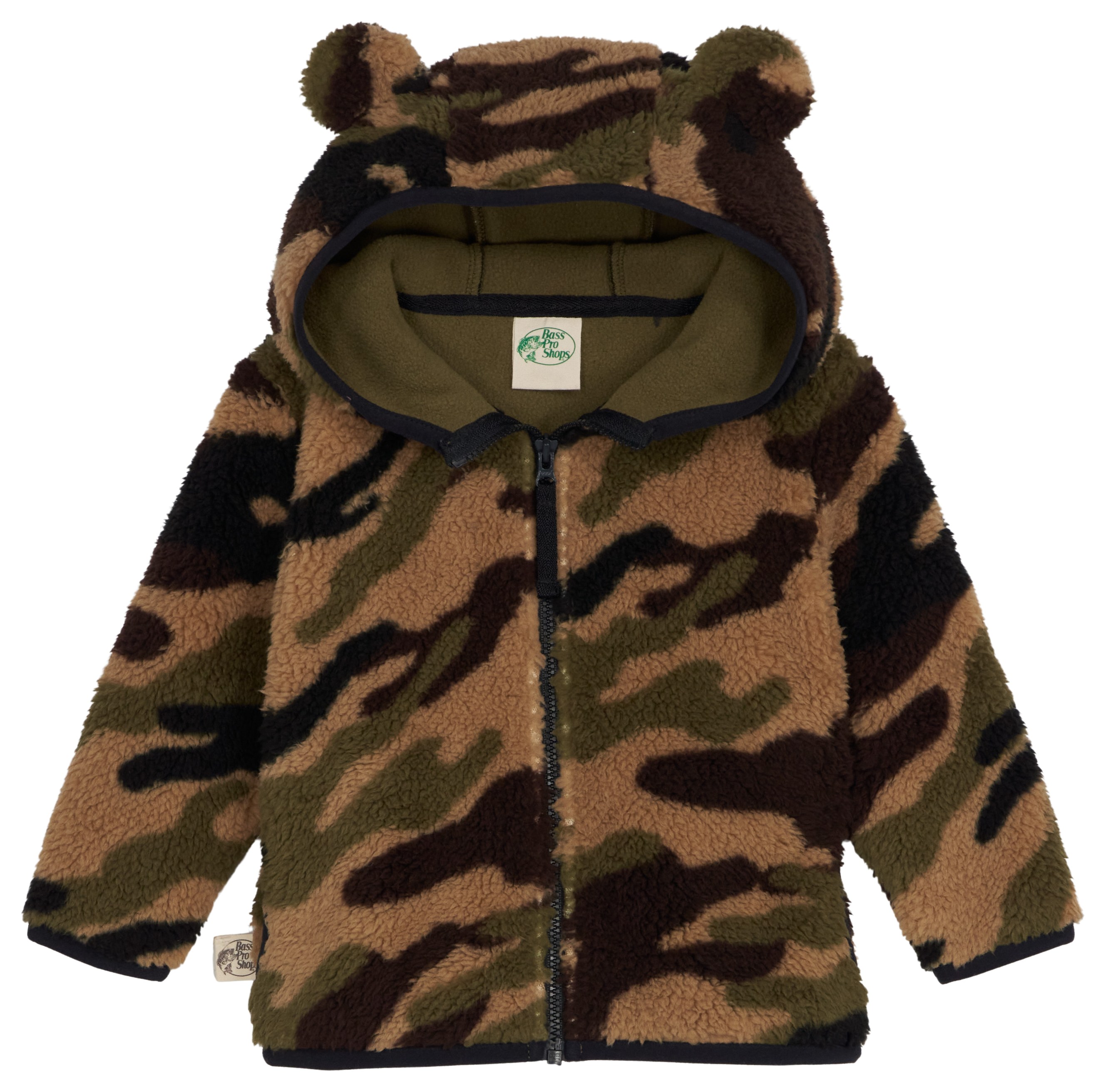 Image of Bass Pro Shops Cozy Fleece Jacket for Babies - Green Camo - 6 Months