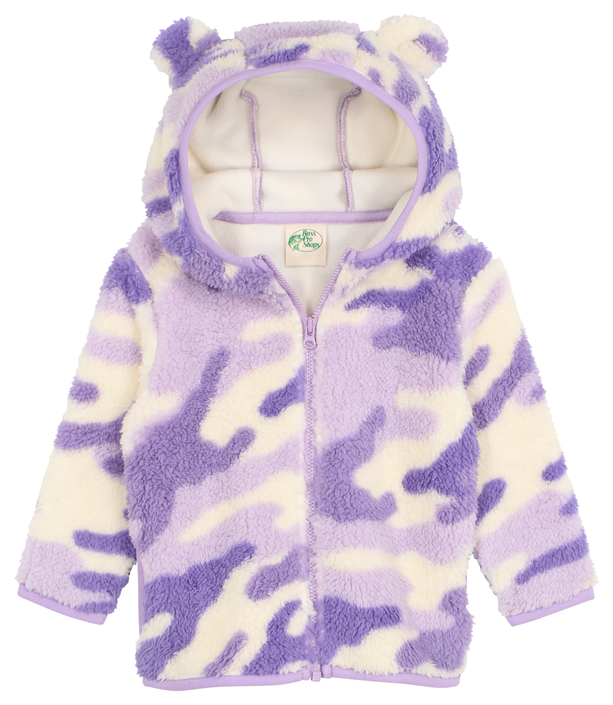 Image of Bass Pro Shops Cozy Fleece Jacket for Babies - Purple Camo - 9 Months
