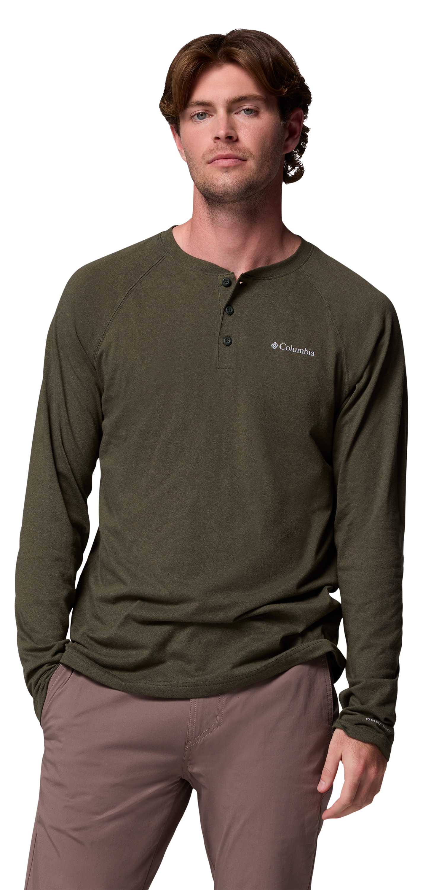 Image of Columbia Thistletown Hills Long-Sleeve Raglan Henley Shirt - Greenscape Heather