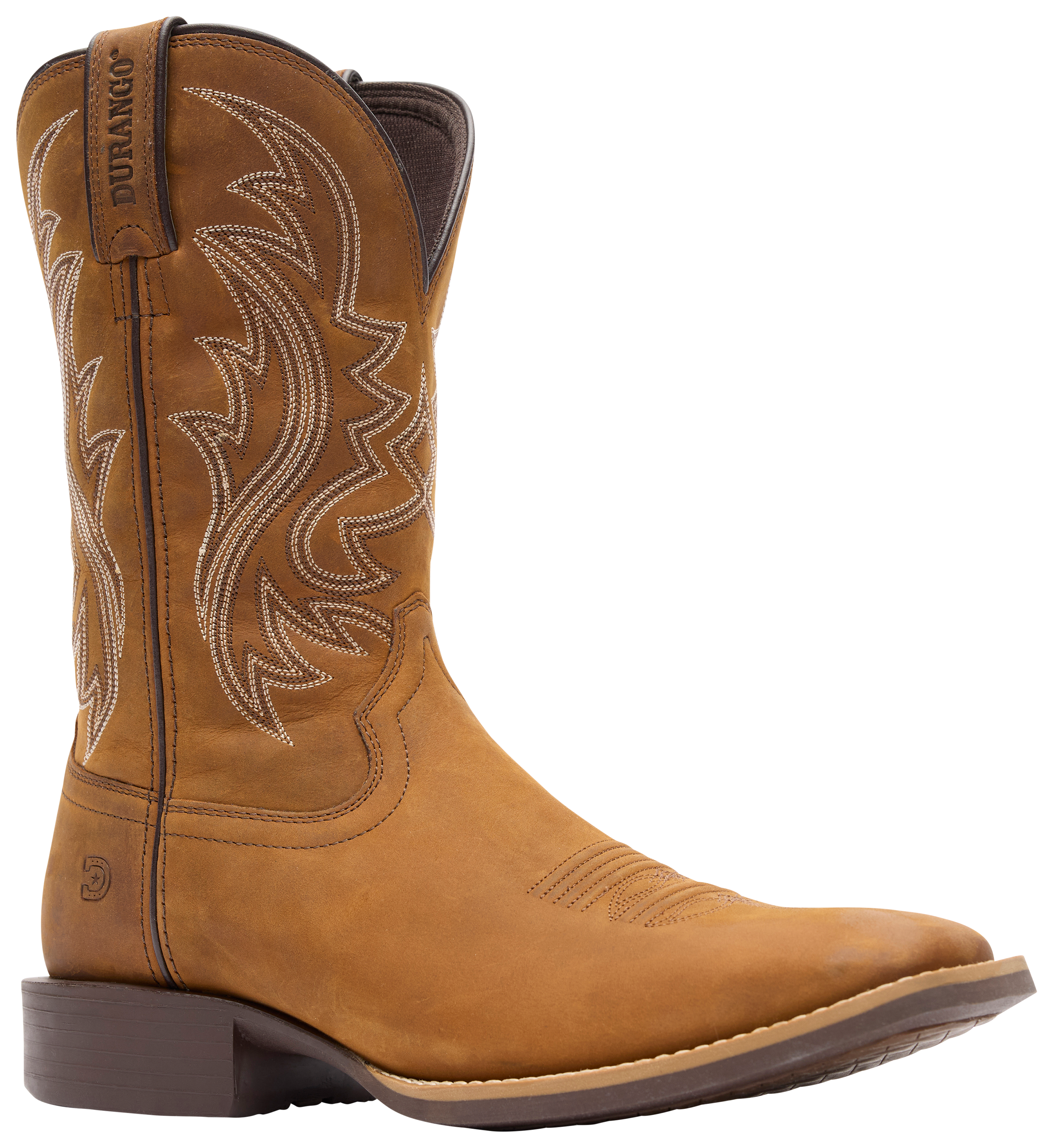 Image of Durango Shyloh Western Square-Toe Boots for Men - Saddle Brown - 9M