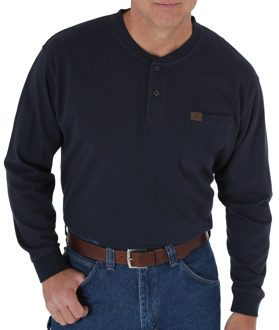 Wrangler RIGGS Workwear Tall Long-Sleeve Henley for Men - Navy