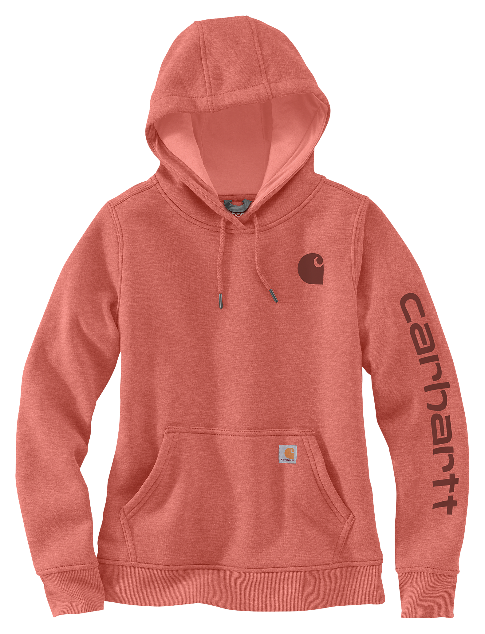 Image of Carhartt Relaxed Fit Midweight Logo Sleeve Graphic Sweatshirt - Dusty Cedar Heather/Spice Red - M