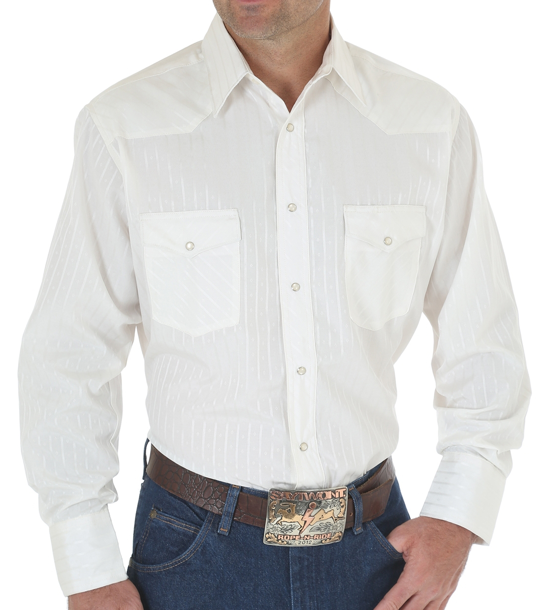 Image of Wrangler Tall Sport Western Snap Long-Sleeve Shirt for Men - Tan - XLT