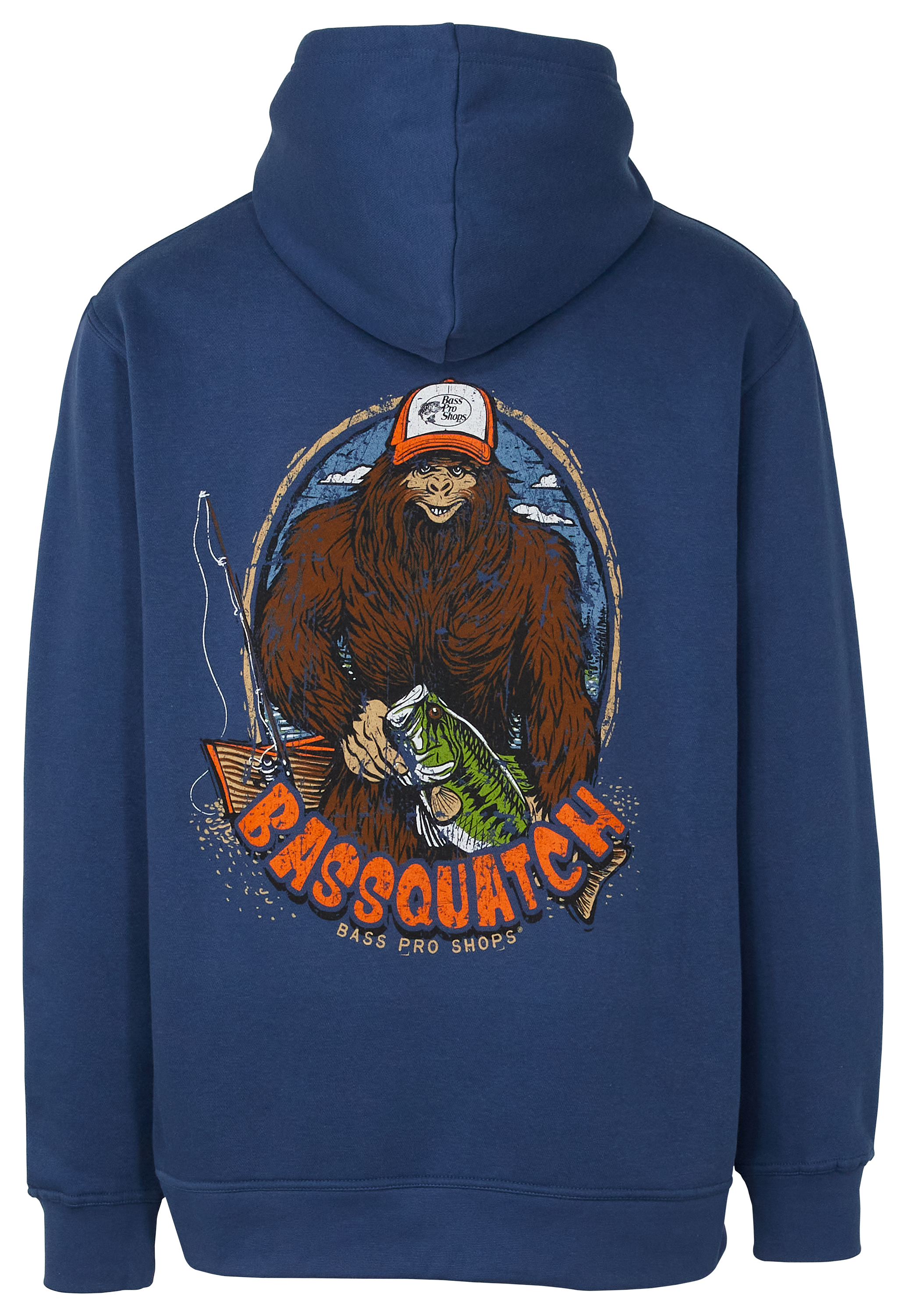 Image of Bass Pro Shops Bassquatch Long-Sleeve Hoodie for Men - Navy