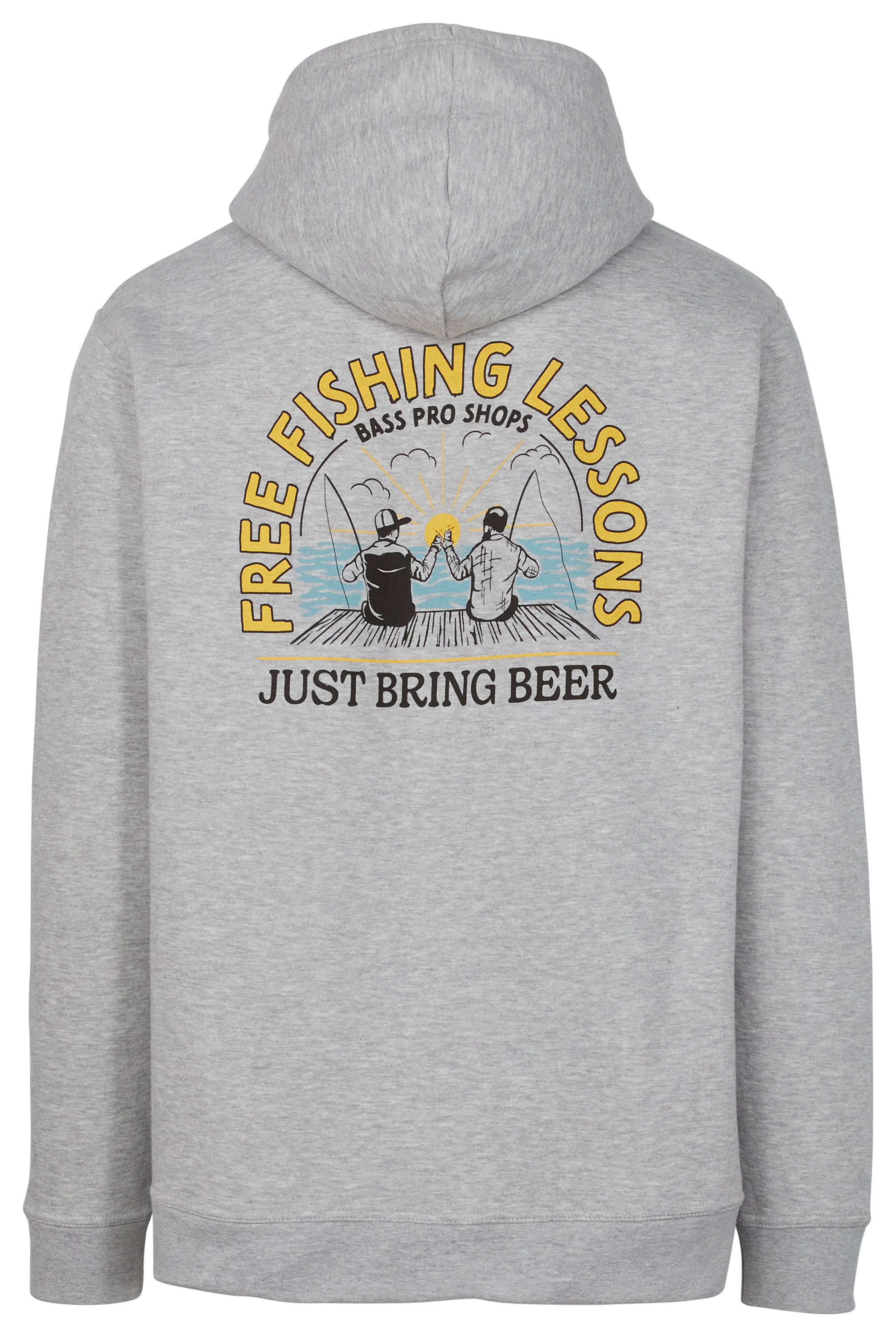Image of Bass Pro Shops Fishing Lessons Long-Sleeve Hoodie for Men - Heather Gray - L