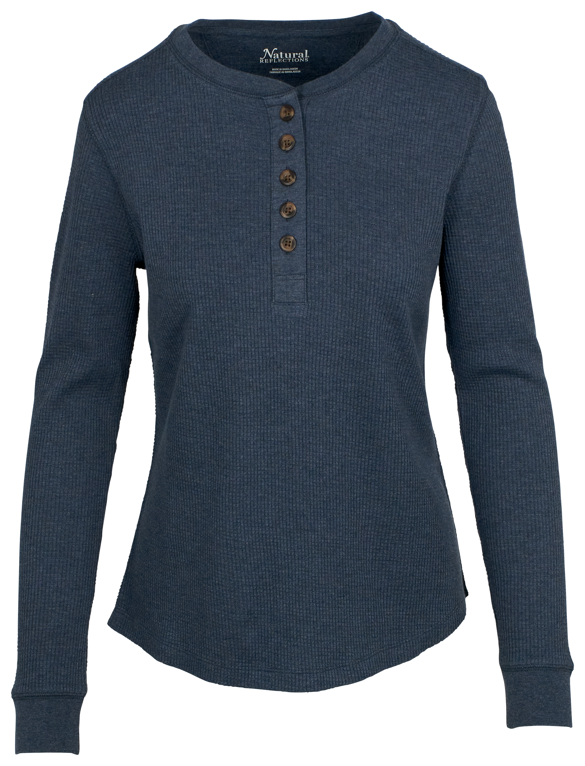 Image of Natural Reflections Timberbrook Thermal Long-Sleeve Henley - Blue Nights Heather - S