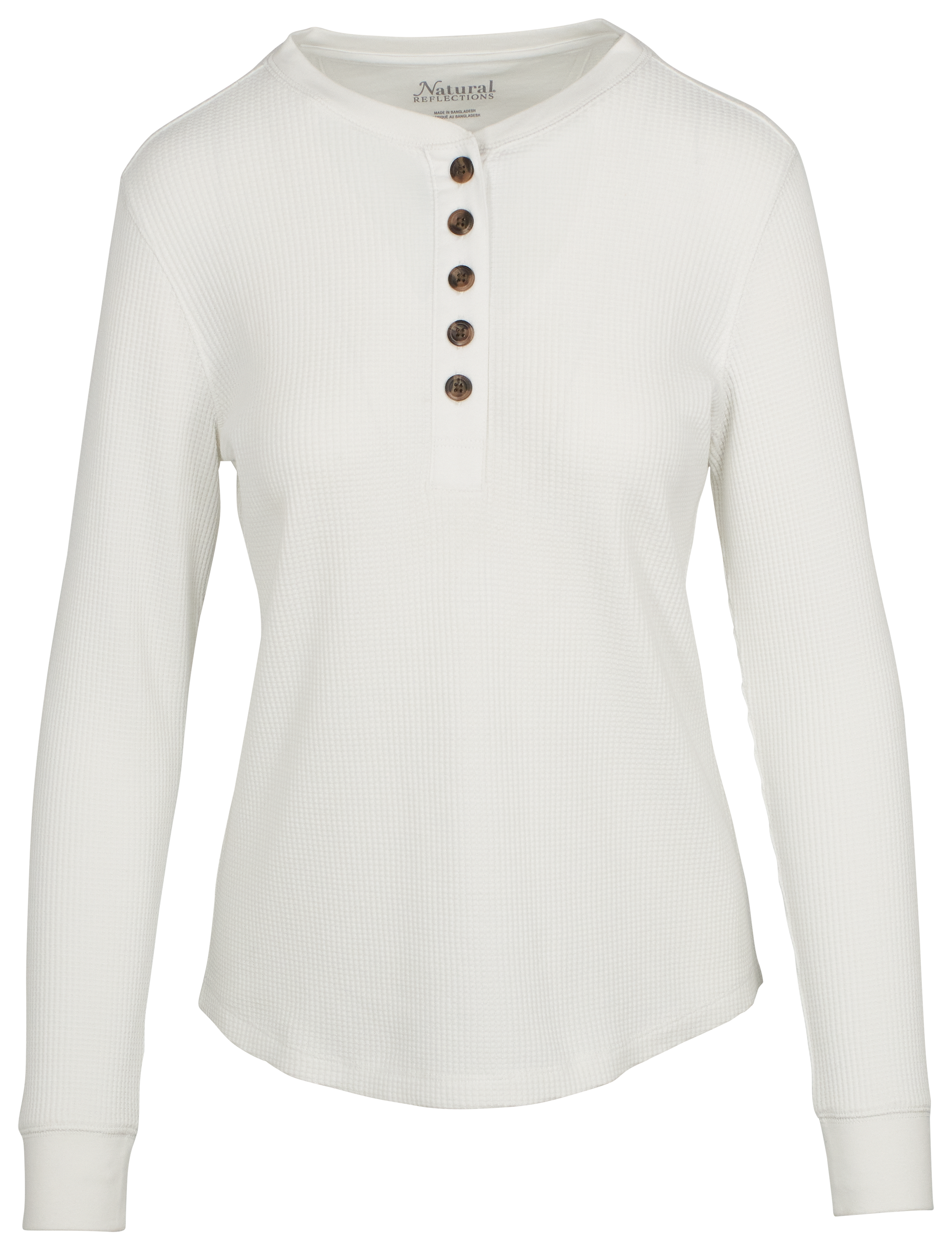 Image of Natural Reflections Timberbrook Thermal Long-Sleeve Henley - Blanc De Blanc - S