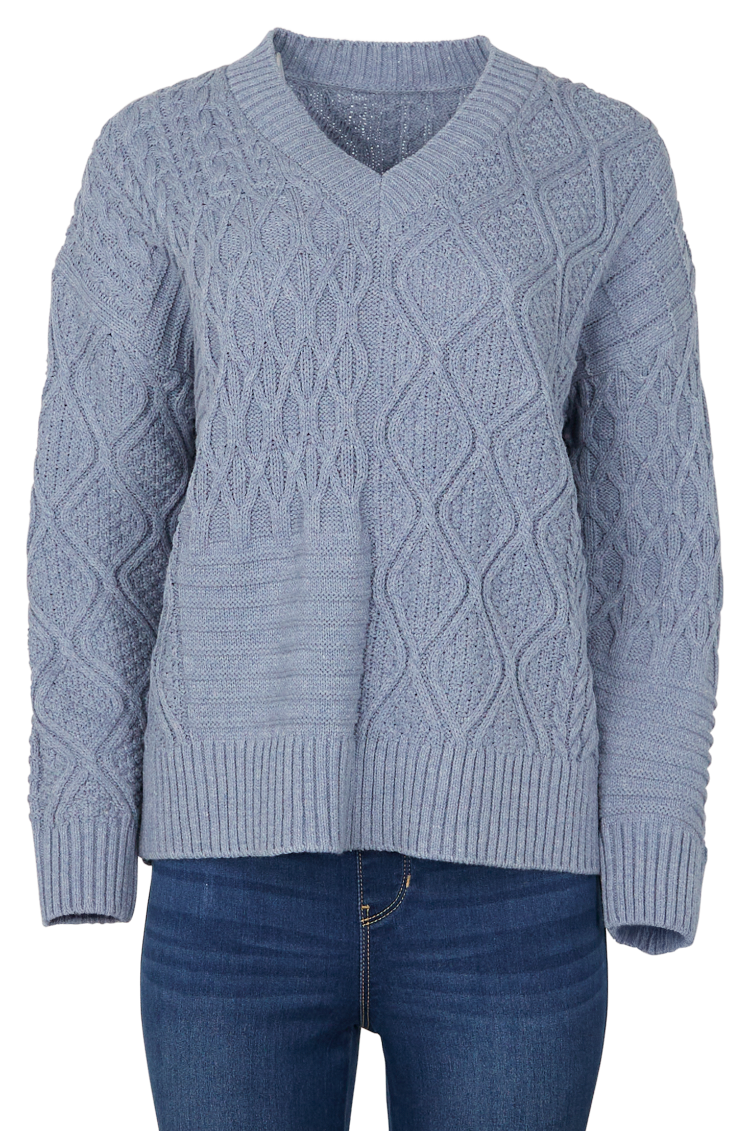 Image of Natural Reflections Lakeshore Cable Pullover - Flint Stone