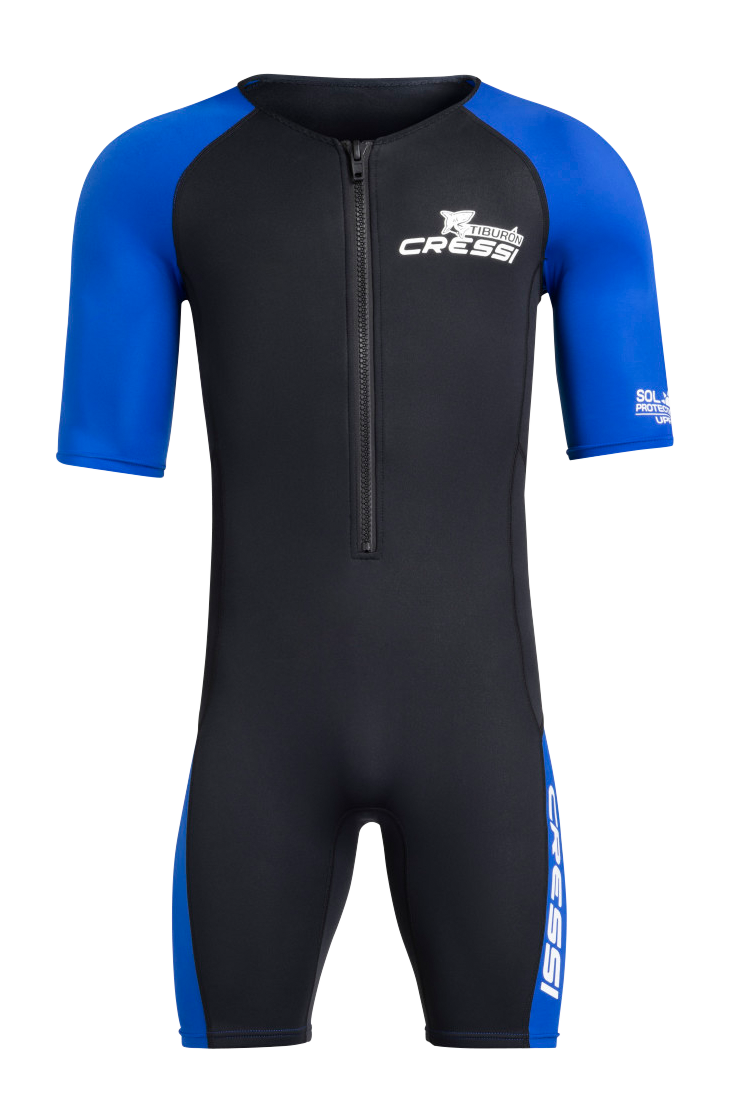 Image of Cressi Tiburon Shorty Wetsuit for Men - Black/Blue - XL