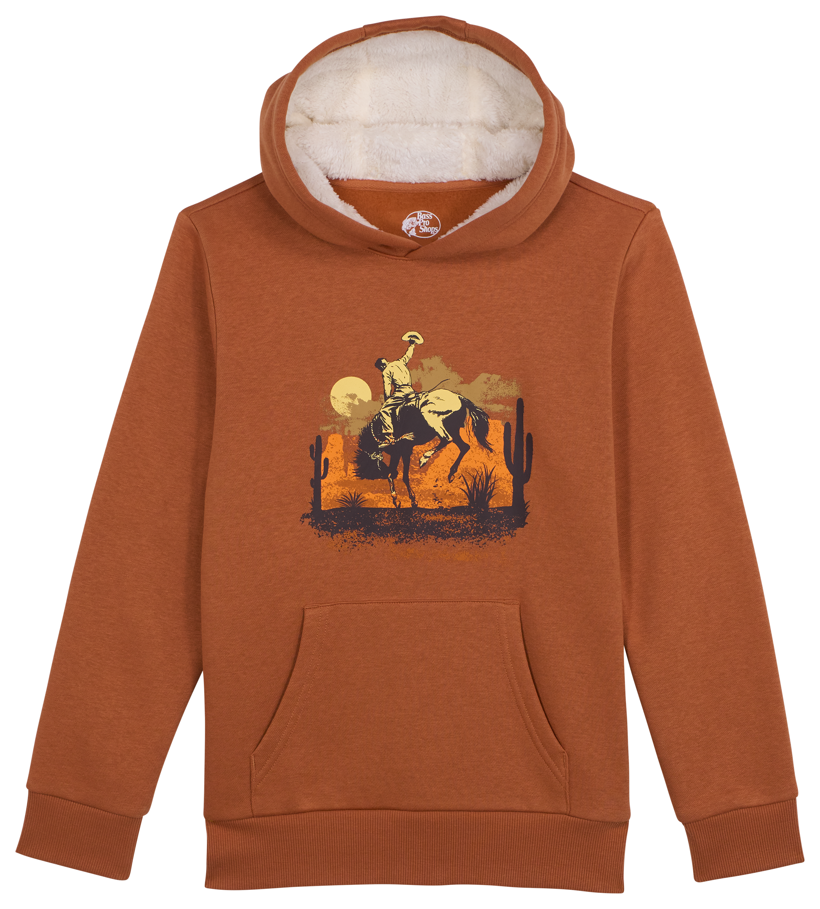 Image of Bass Pro Shops Western Graphic Hoodie for Kids - Adobe