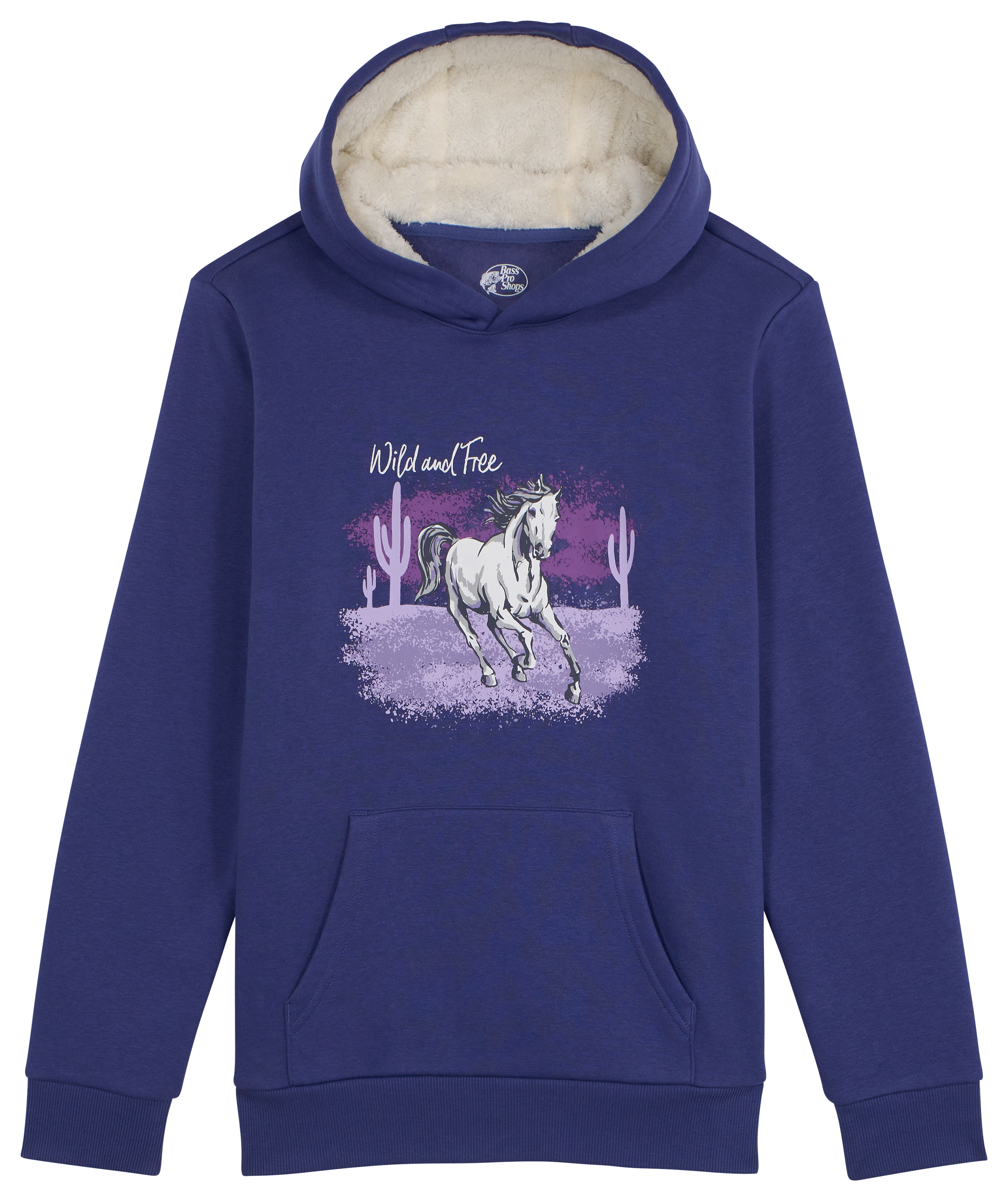 Image of Bass Pro Shops Western Graphic Hoodie for Kids - Skipper Blue