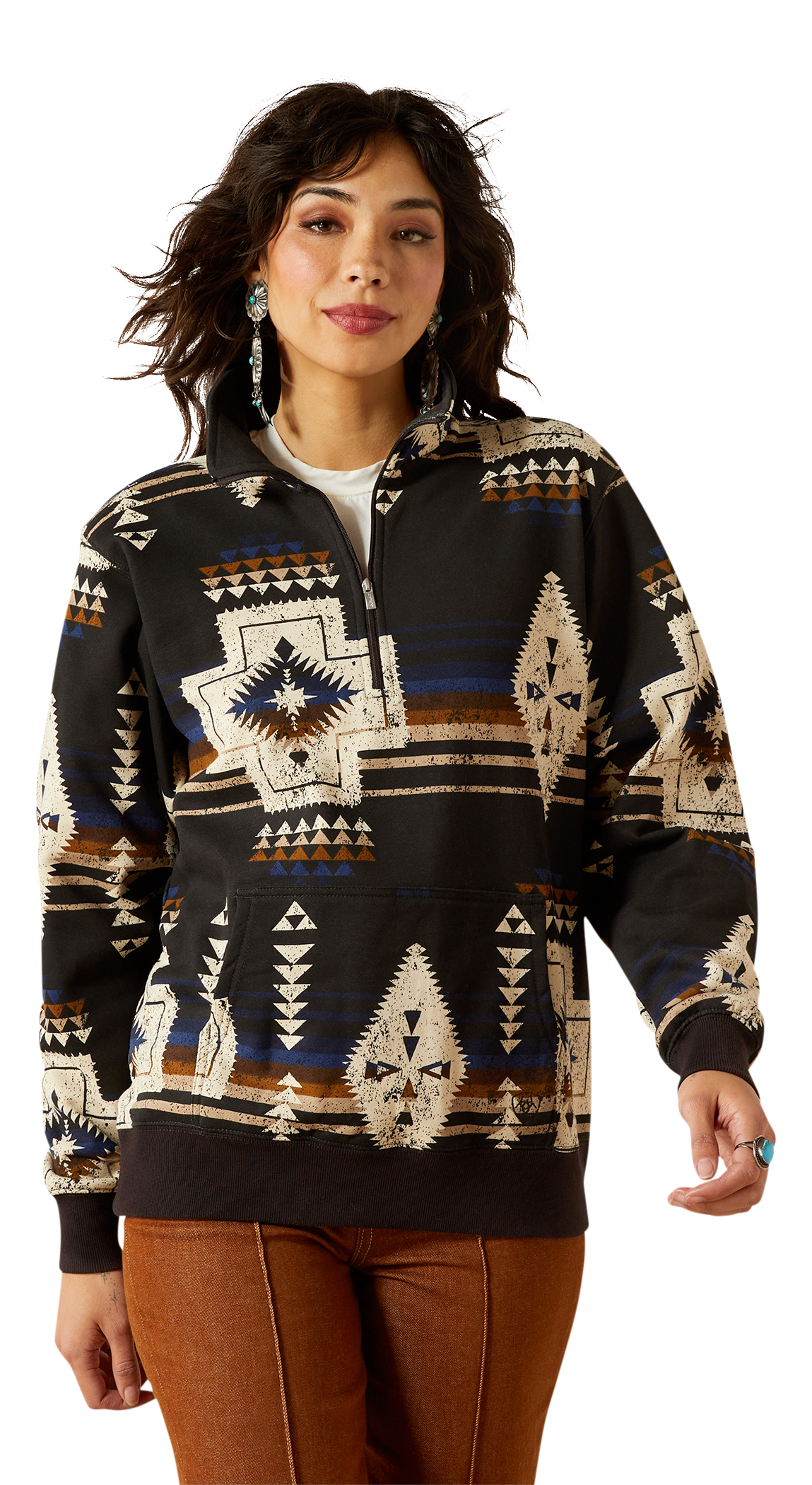 Image of Ariat Sienna Half-Zip Long-Sleeve Sweatshirt - Thornstone Purple