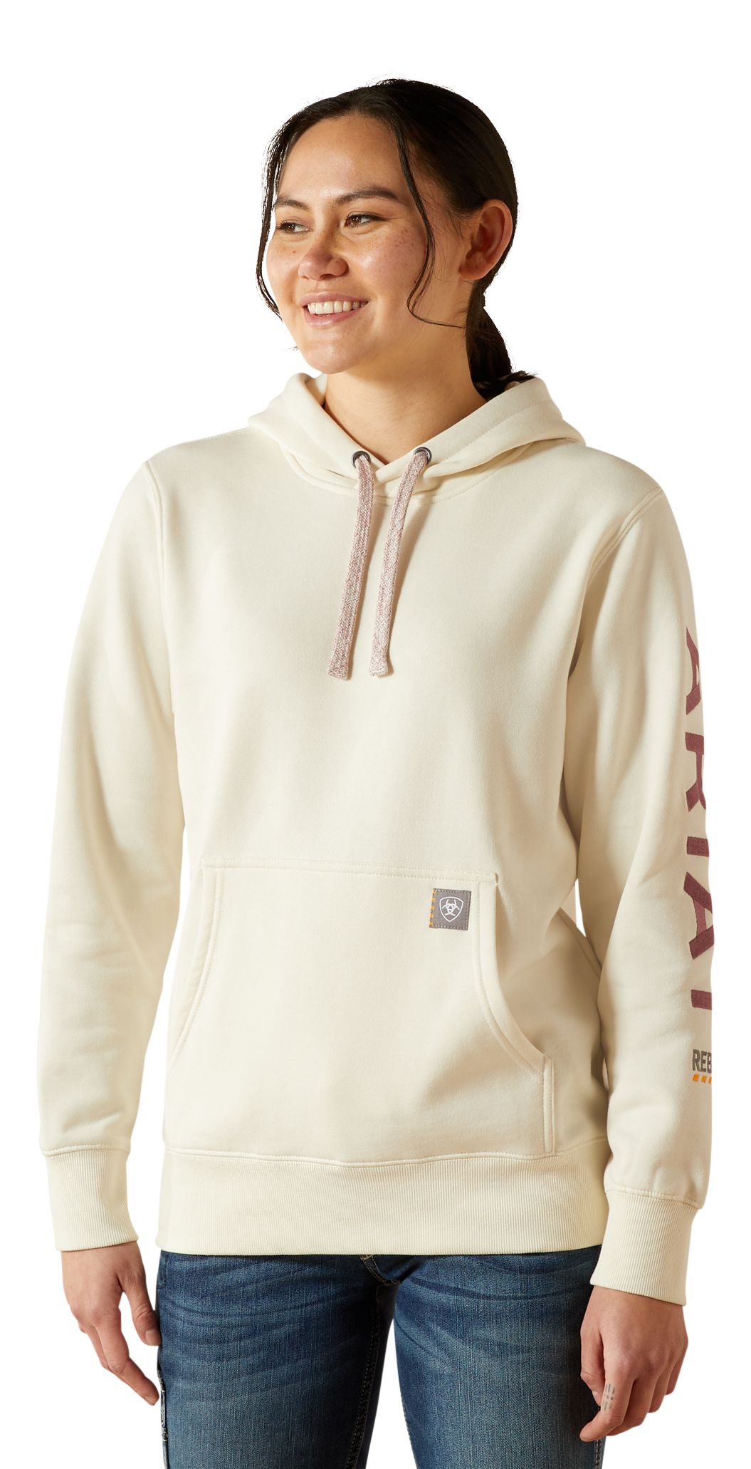 Image of Ariat Rebar Graphic Long-Sleeve Hoodie for Ladies - Vanilla Ice