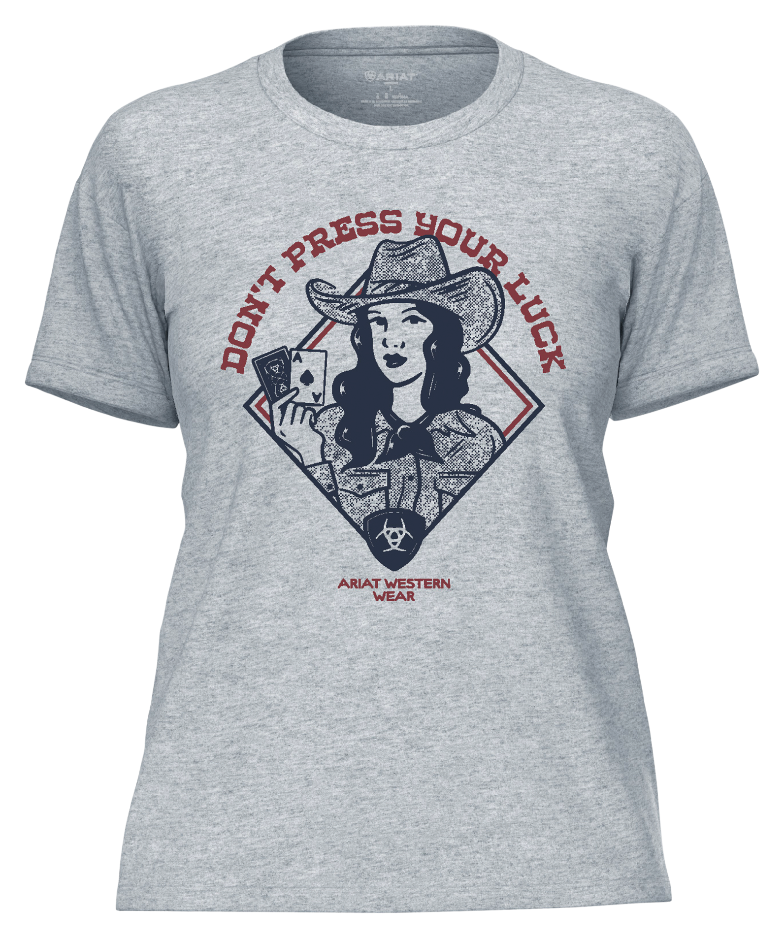 Image of Ariat Don't Press Your Luck Graphic Short-Sleeve T-Shirt for Ladies - Sandstone - M