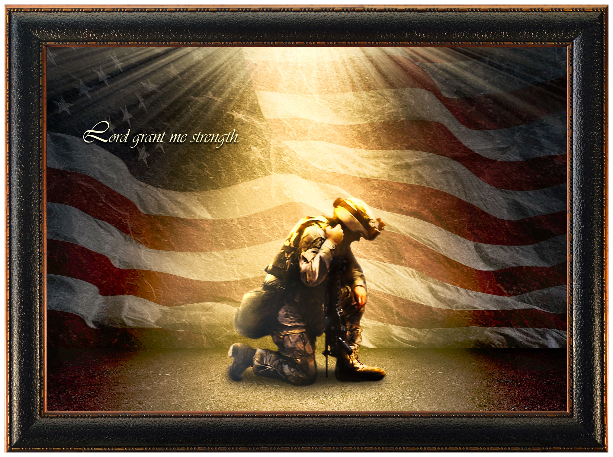 ROCKY MOUNTAIN Publishing Grant Me Strength Framed Canvas Gicl+¬e Wall Art