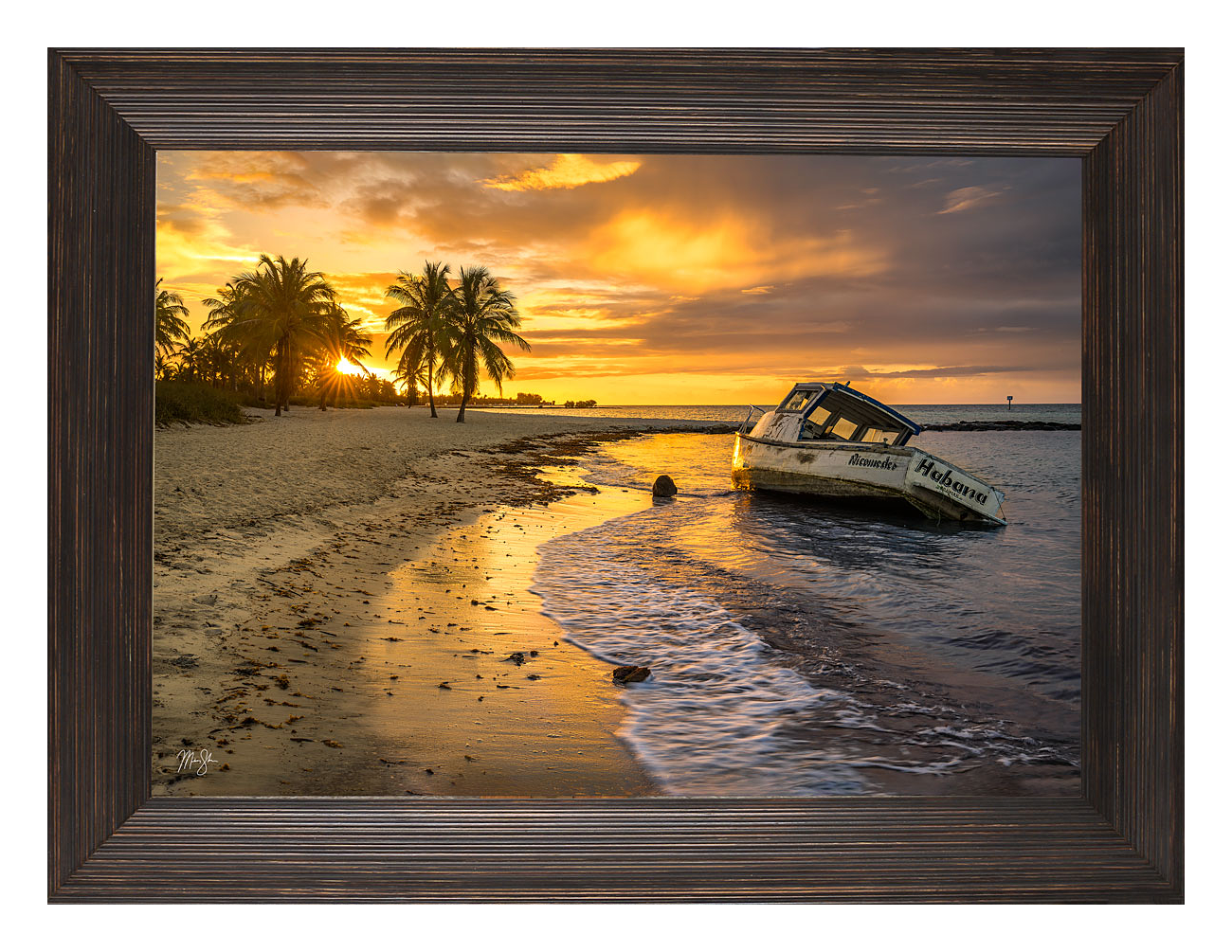 ROCKY MOUNTAIN Publishing Smathers Beach Sunrise Framed Canvas Giclee Wall Art
