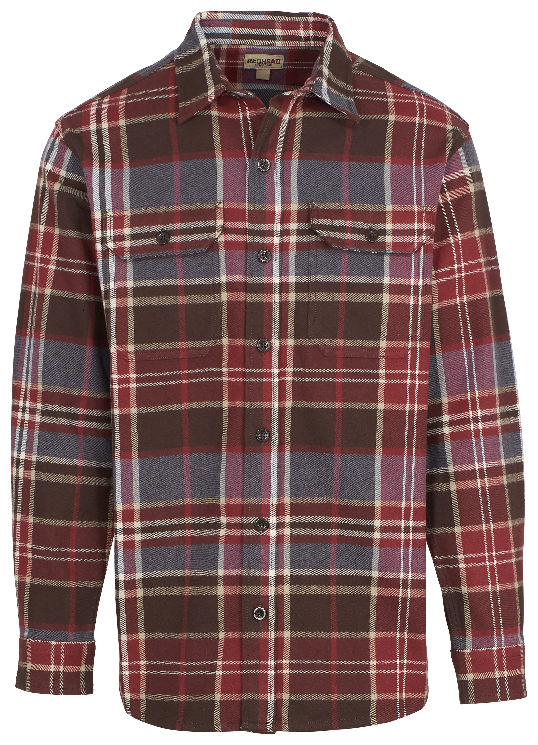 Image of RedHead Brownsboro Brawny Flannel Long-Sleeve Shirt - Indigo