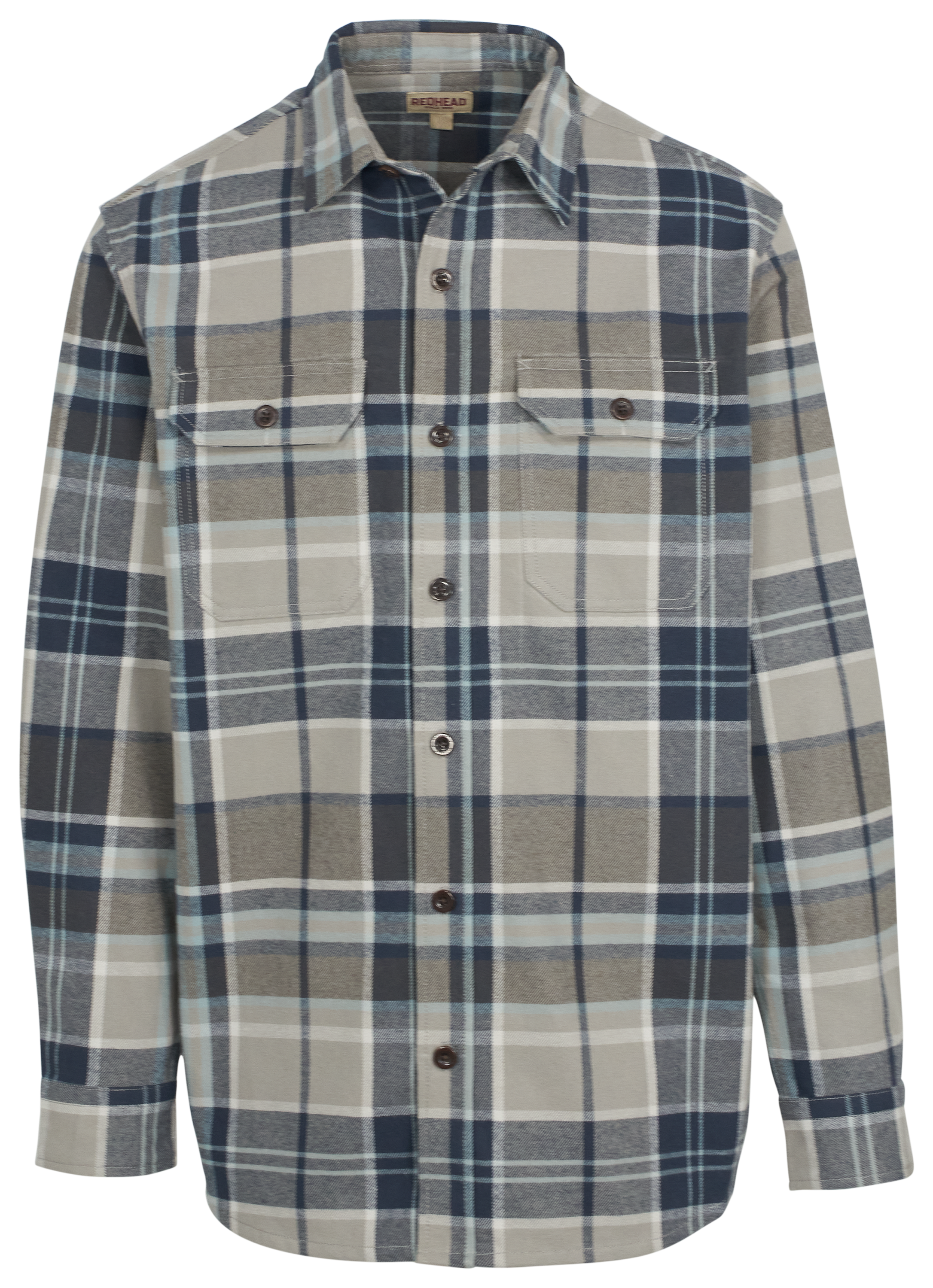 Image of RedHead Brownsboro Brawny Flannel Long-Sleeve Shirt - Titanium