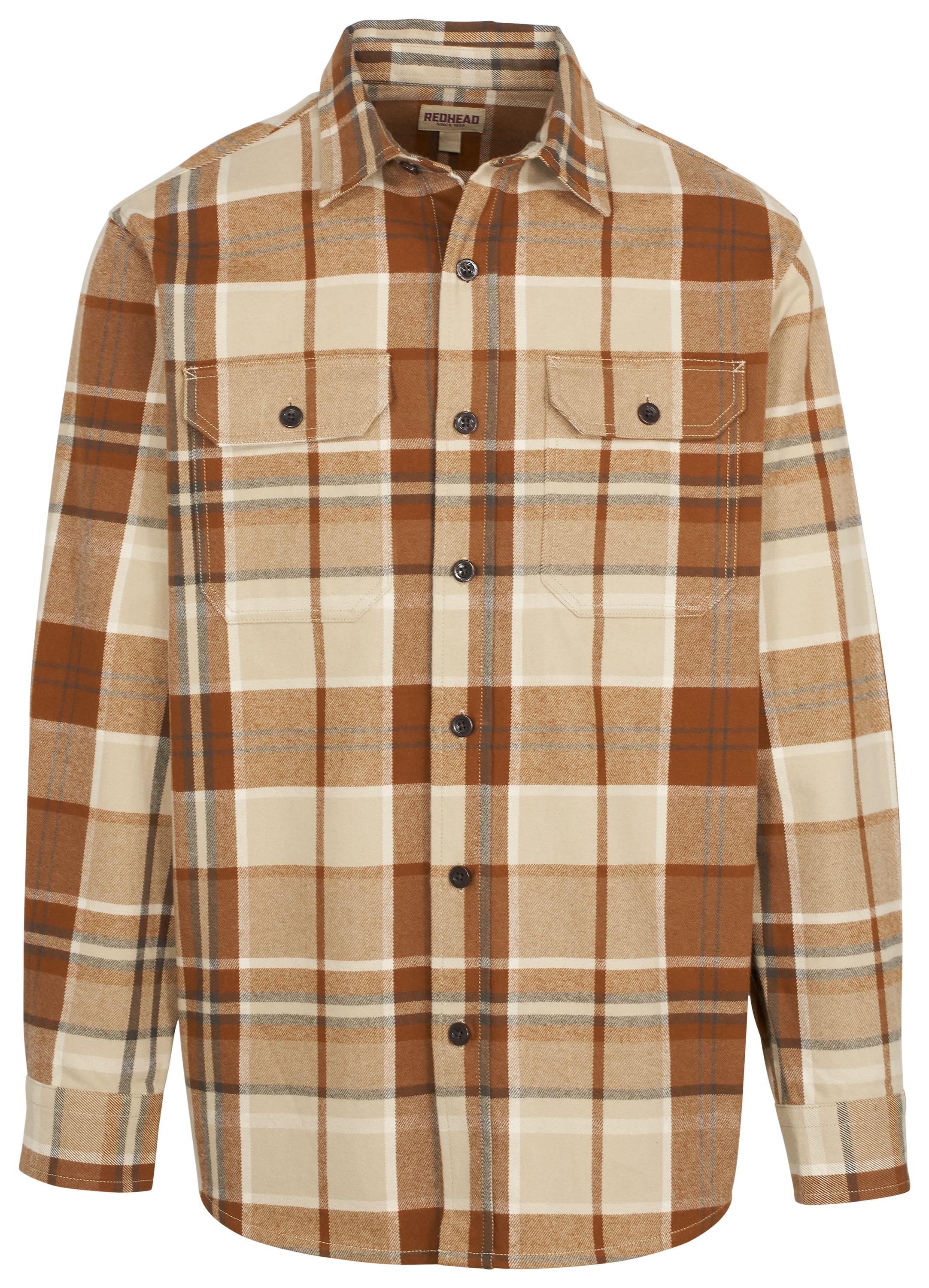 Image of RedHead Brownsboro Brawny Flannel Long-Sleeve Shirt - Ermine - 3XL