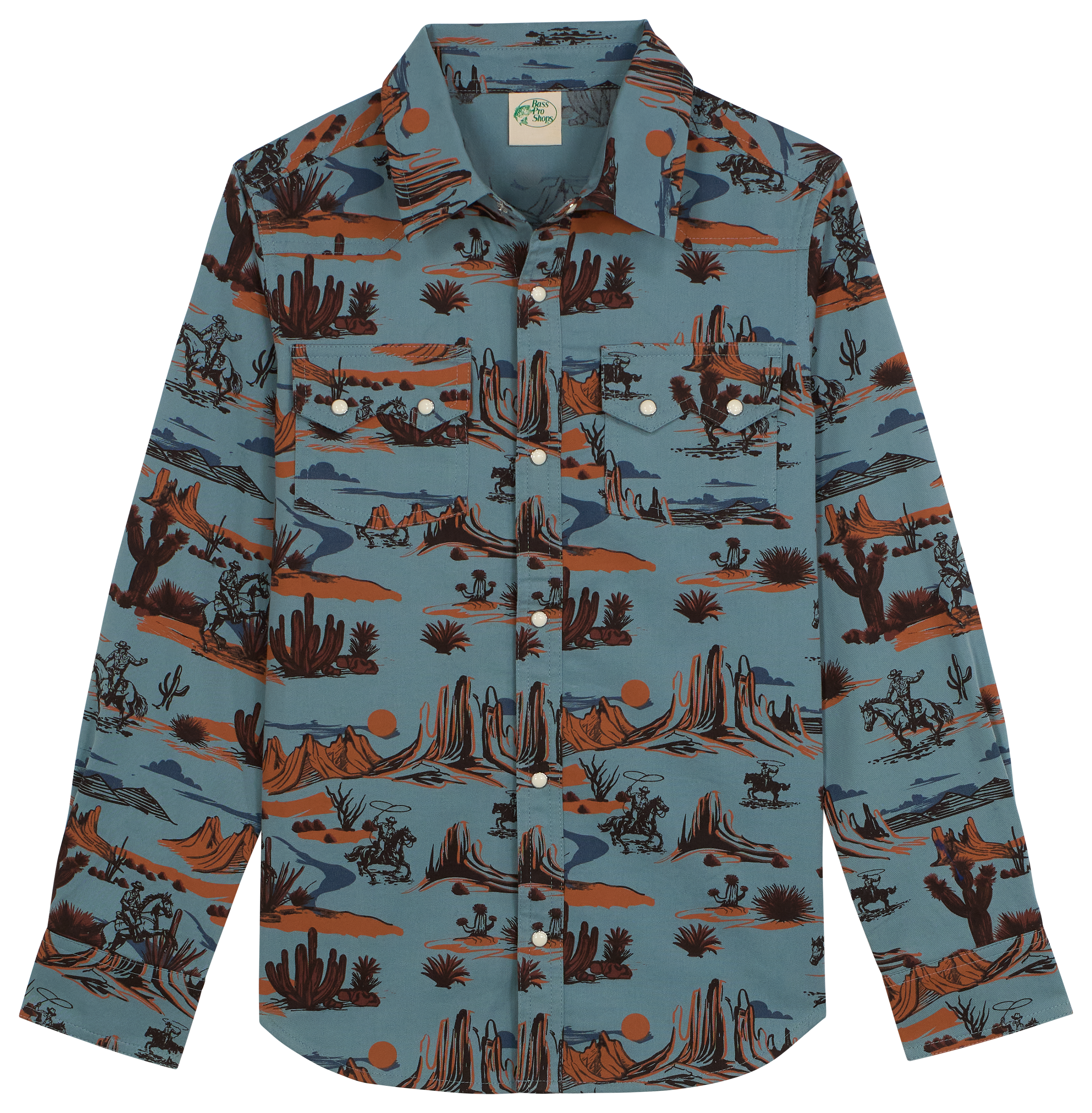 BASS PRO SHOPS Western Printed Long-Sleeve Button-Down Shirt for Kids