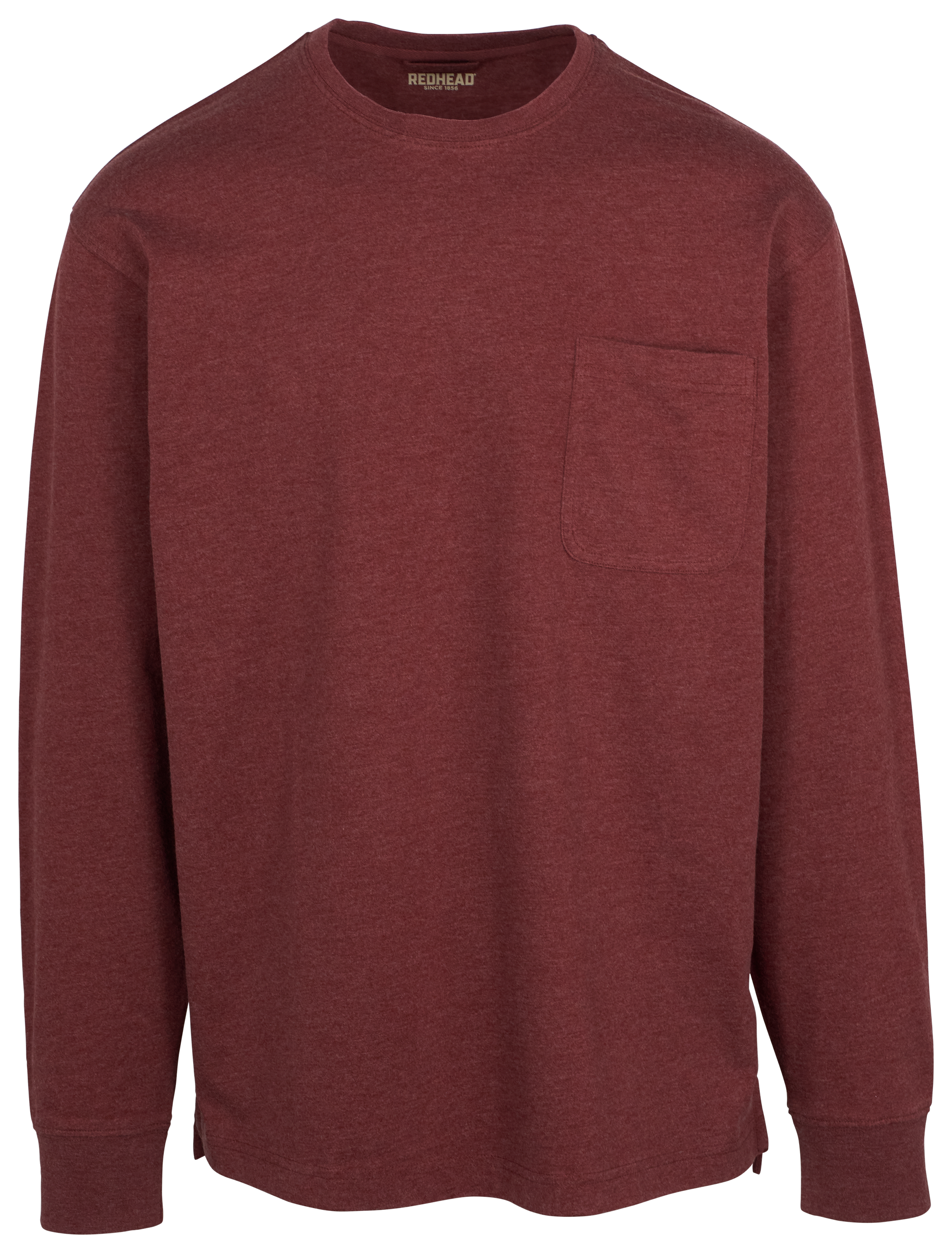 Image of RedHead Crew Neck Long-Sleeve Pocket T-Shirt for Men - Port Heather