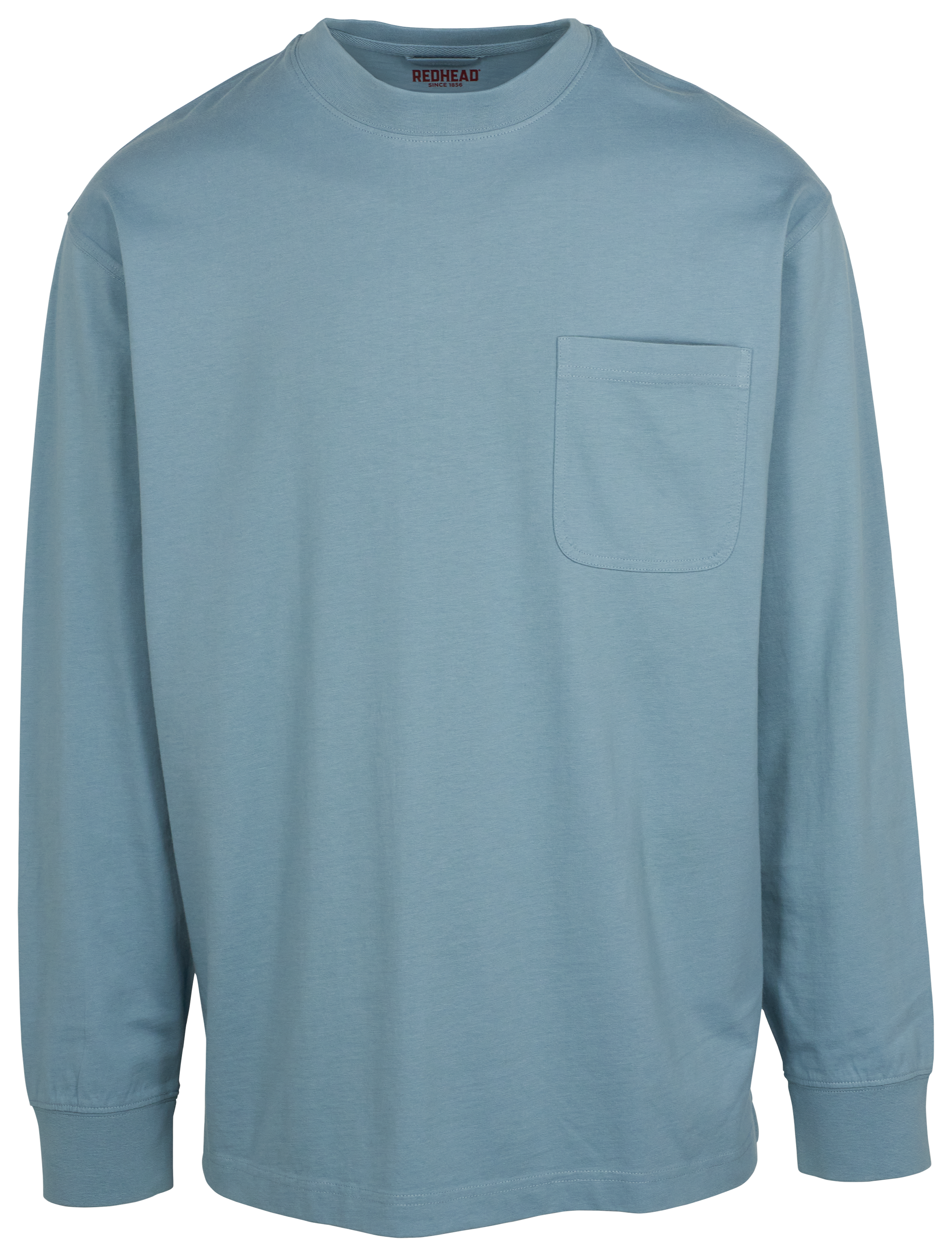 Image of RedHead Crew Neck Long-Sleeve Pocket T-Shirt for Men - Citadel Heather - 3XL