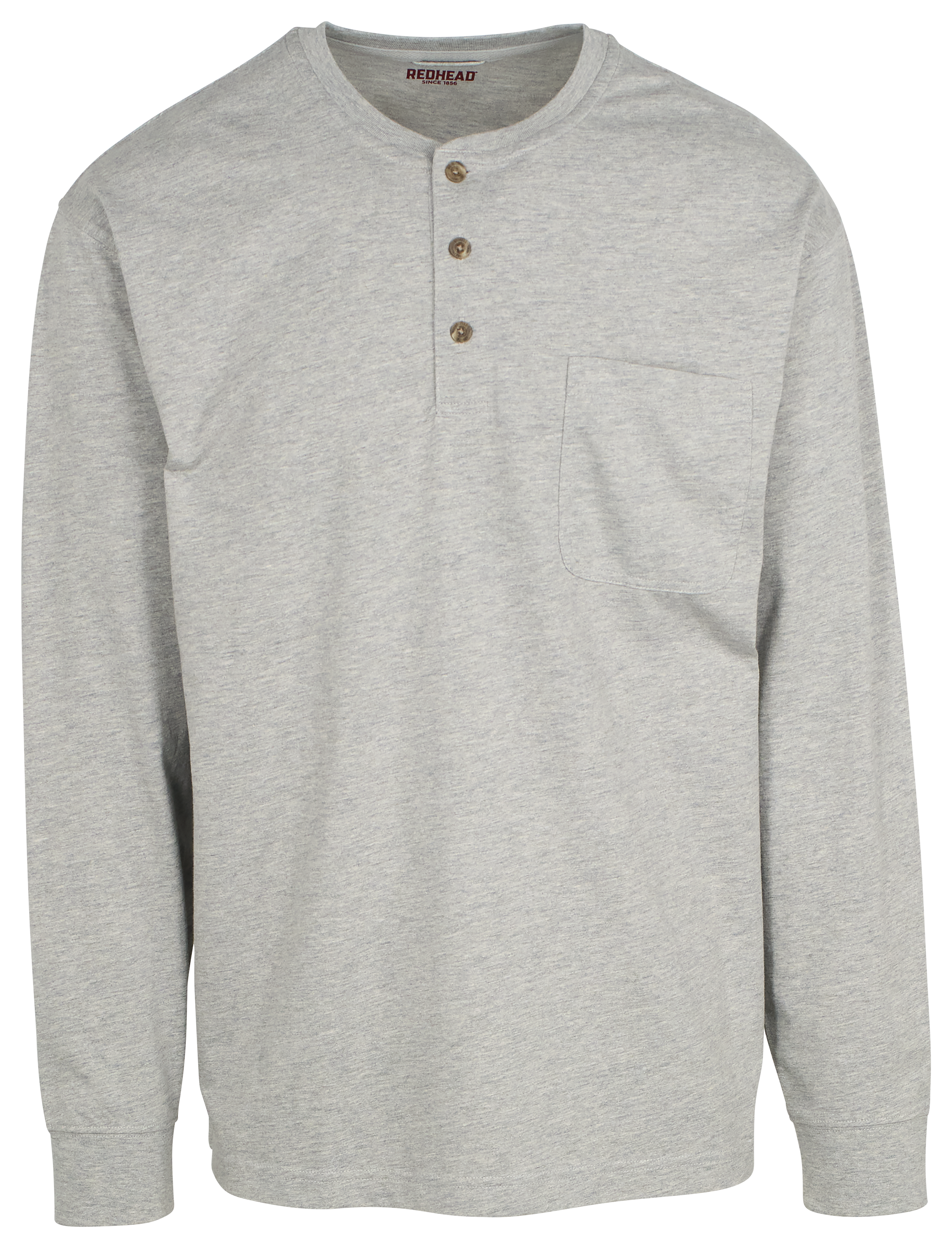 Image of RedHead Long-Sleeve Pocket Henley for Men - Titanium Heather