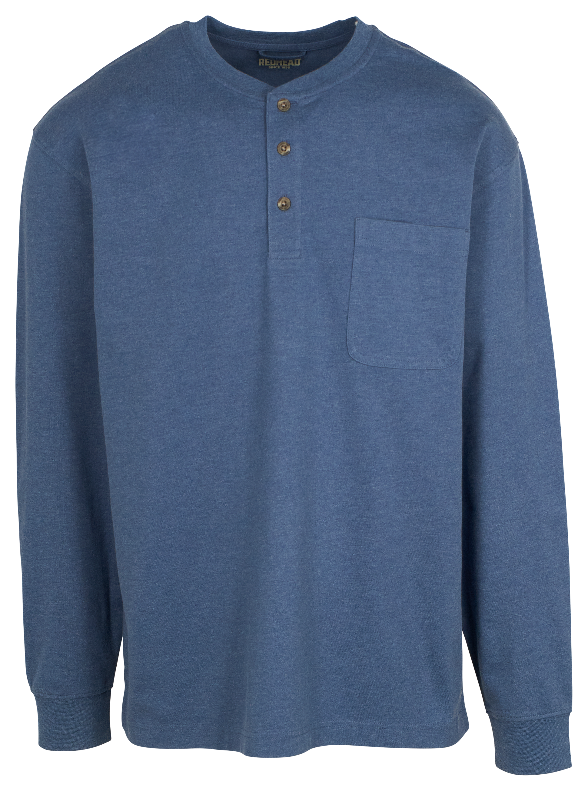 Image of RedHead Long-Sleeve Pocket Henley for Men - Indigo Heather