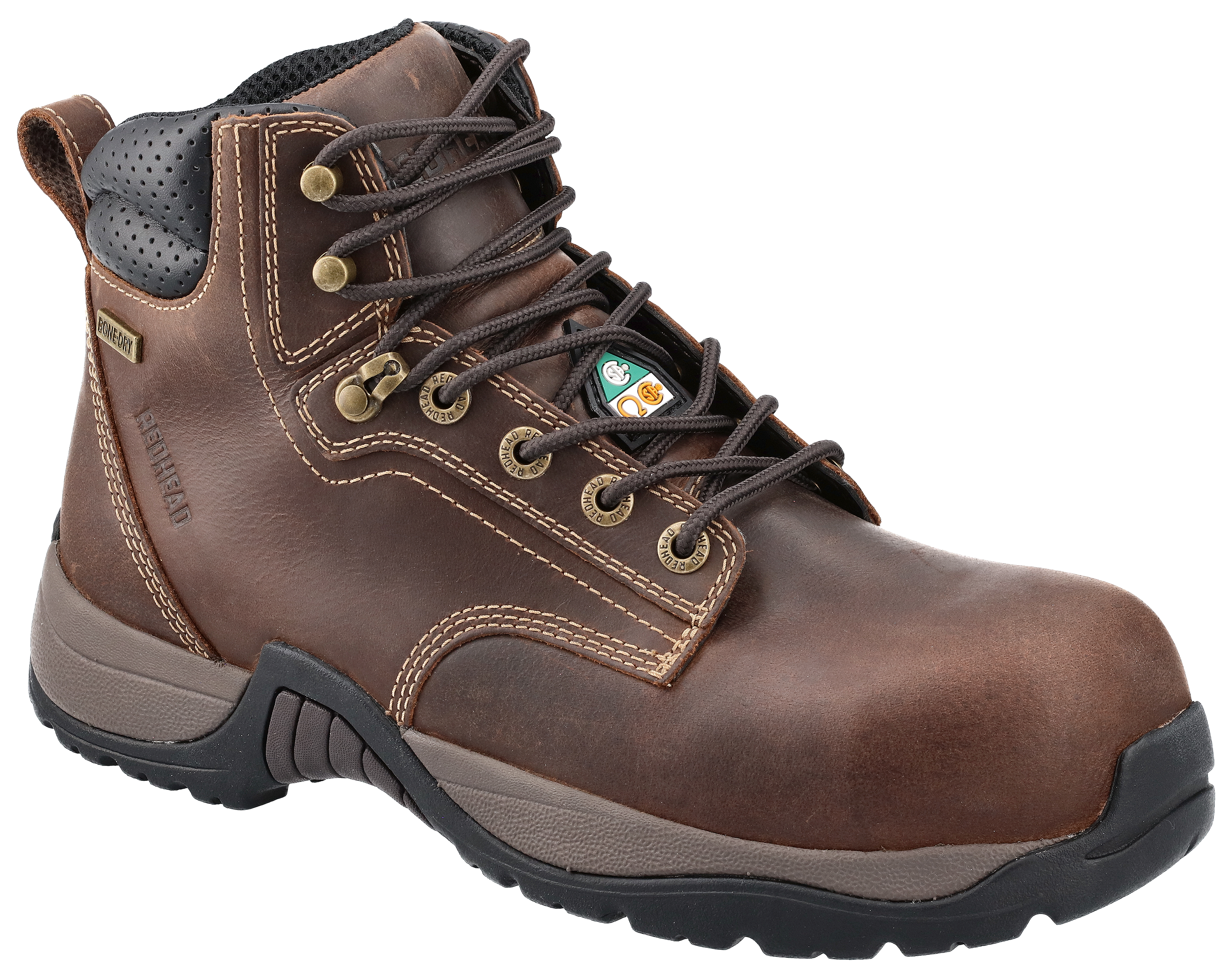 Image of RedHead Roughneck Ledger CSA Waterproof Composite Toe Work Boots for Men - Brown - 9.5M