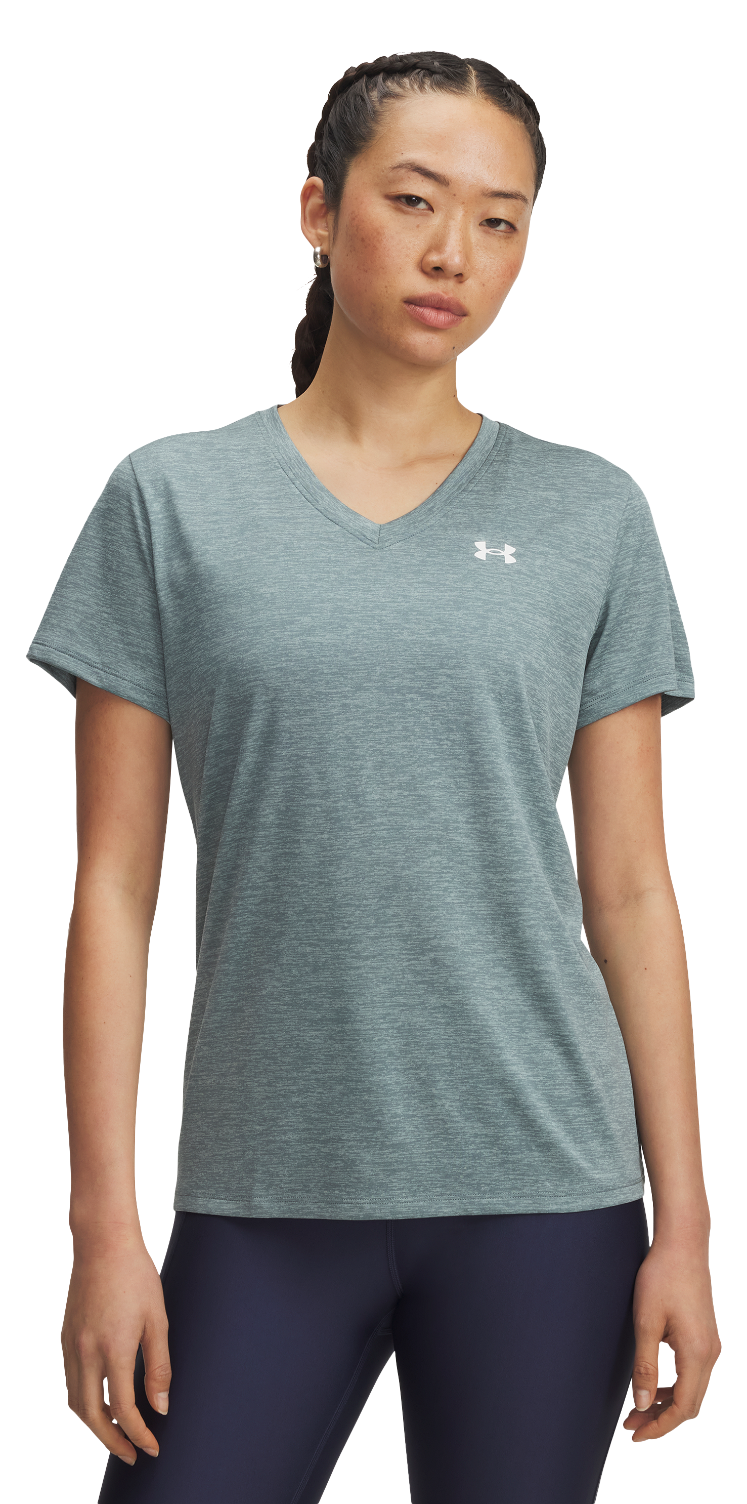 Image of Under Armour Tech Twist Short-Sleeve V-Neck T-Shirt - Jasper Blue
