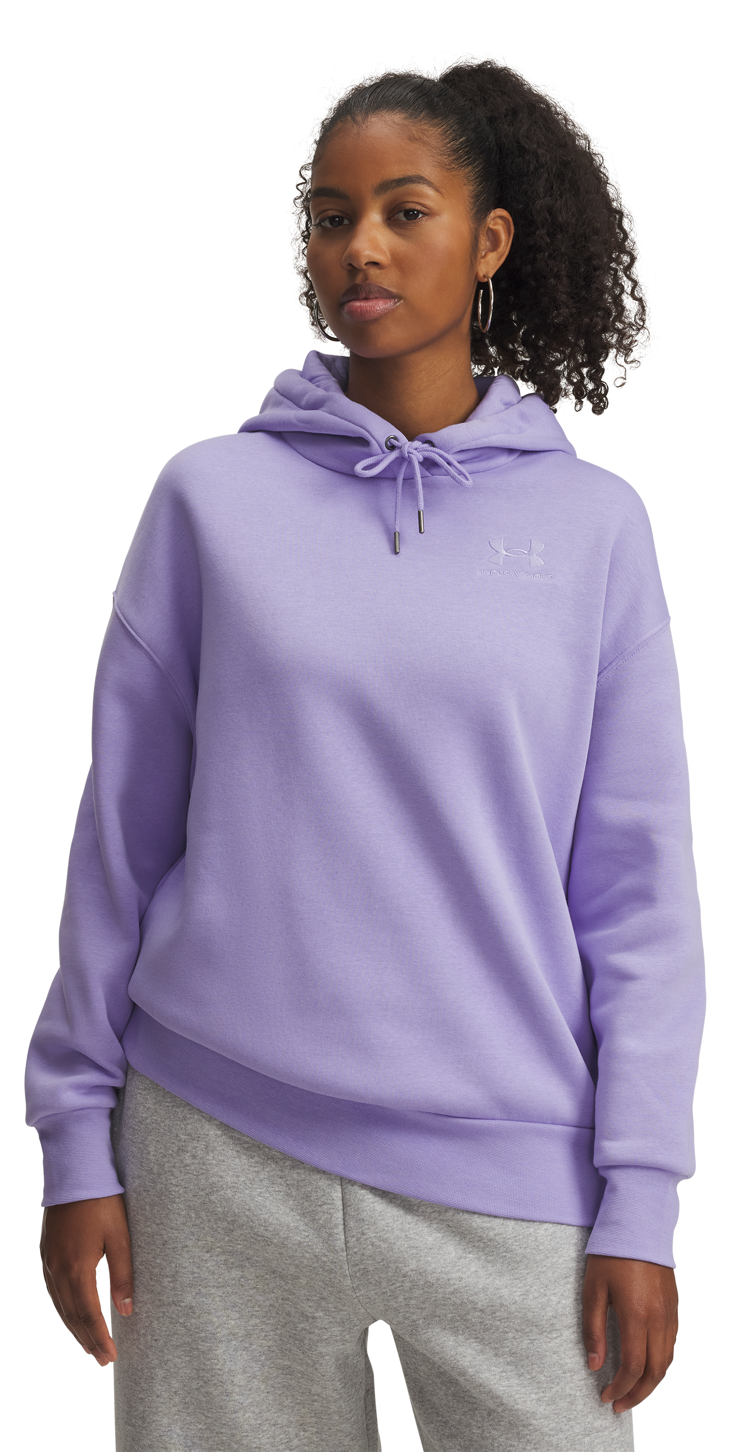 Image of Under Armour Icon Fleece Oversized Hoodie for Ladies - Transparent - M