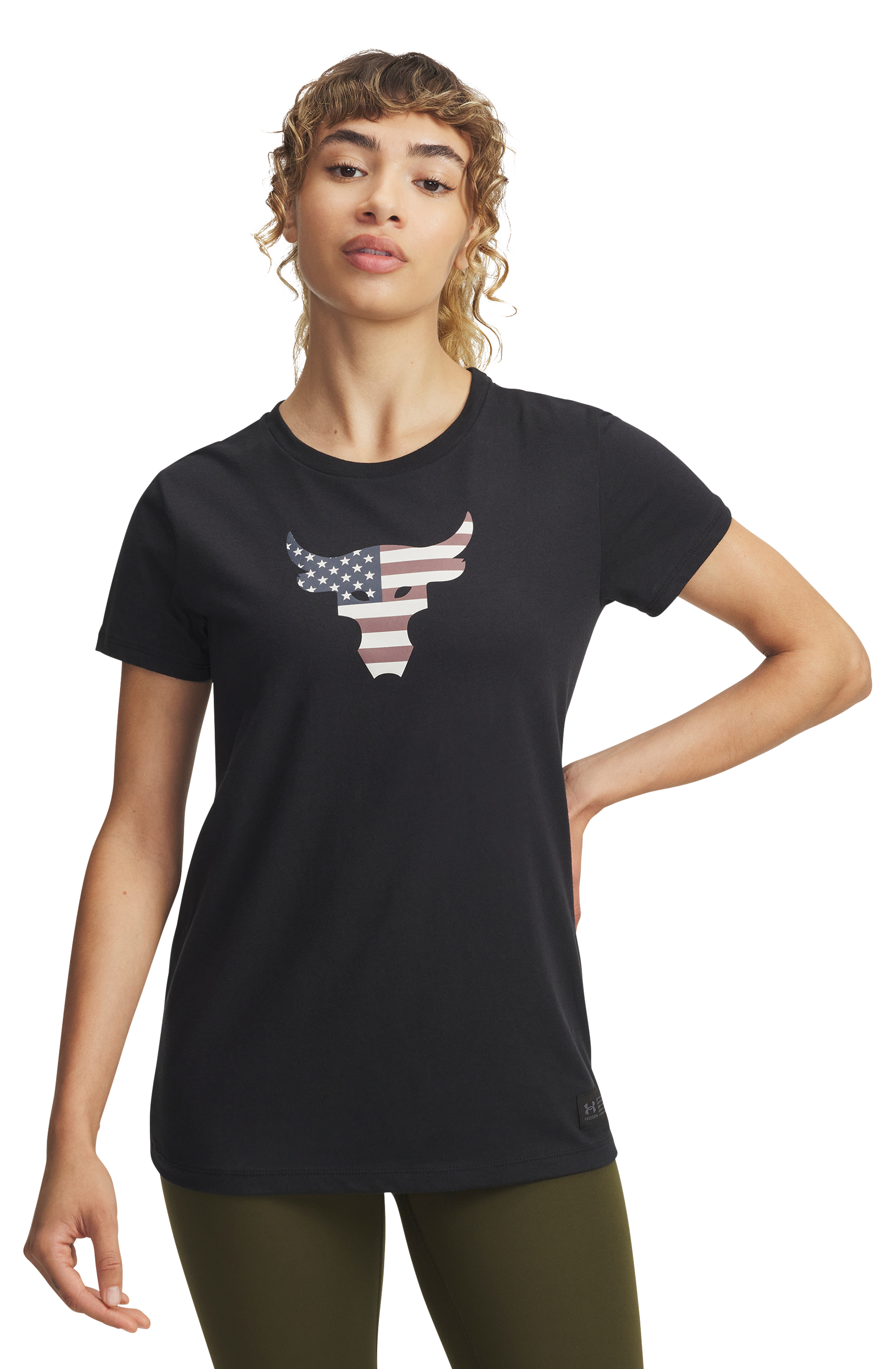 Image of Under Armour Project Rock Freedom Bull Short-Sleeve Shirt - Black - XL