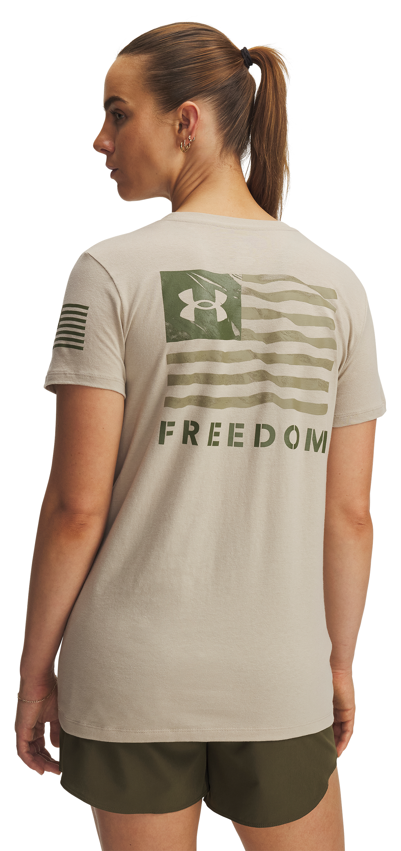 Image of Under Armour Freedom Banner Short-Sleeve T-Shirt - Desert Sand - MD