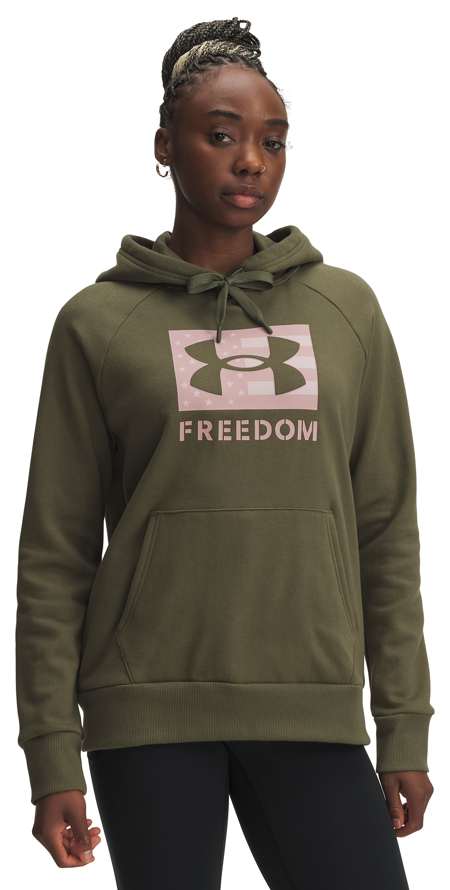 Image of Under Armour Freedom Rival Fleece Hoodie for Ladies - Marine OD Green - SM