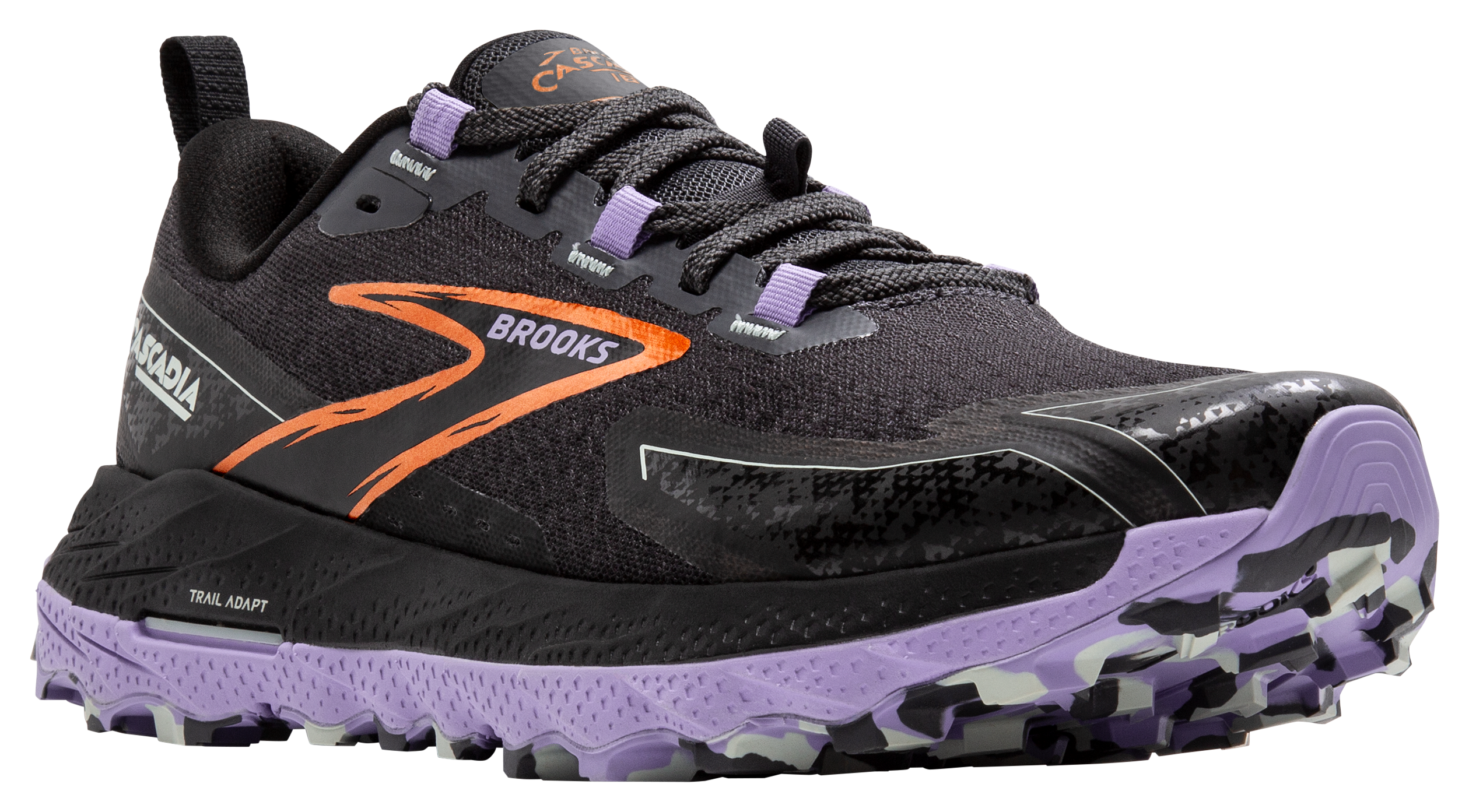 Image of Brooks Cascadia 18 Trail Running Shoes for Ladies - Ebony/Sweet Lavender - 6.5M