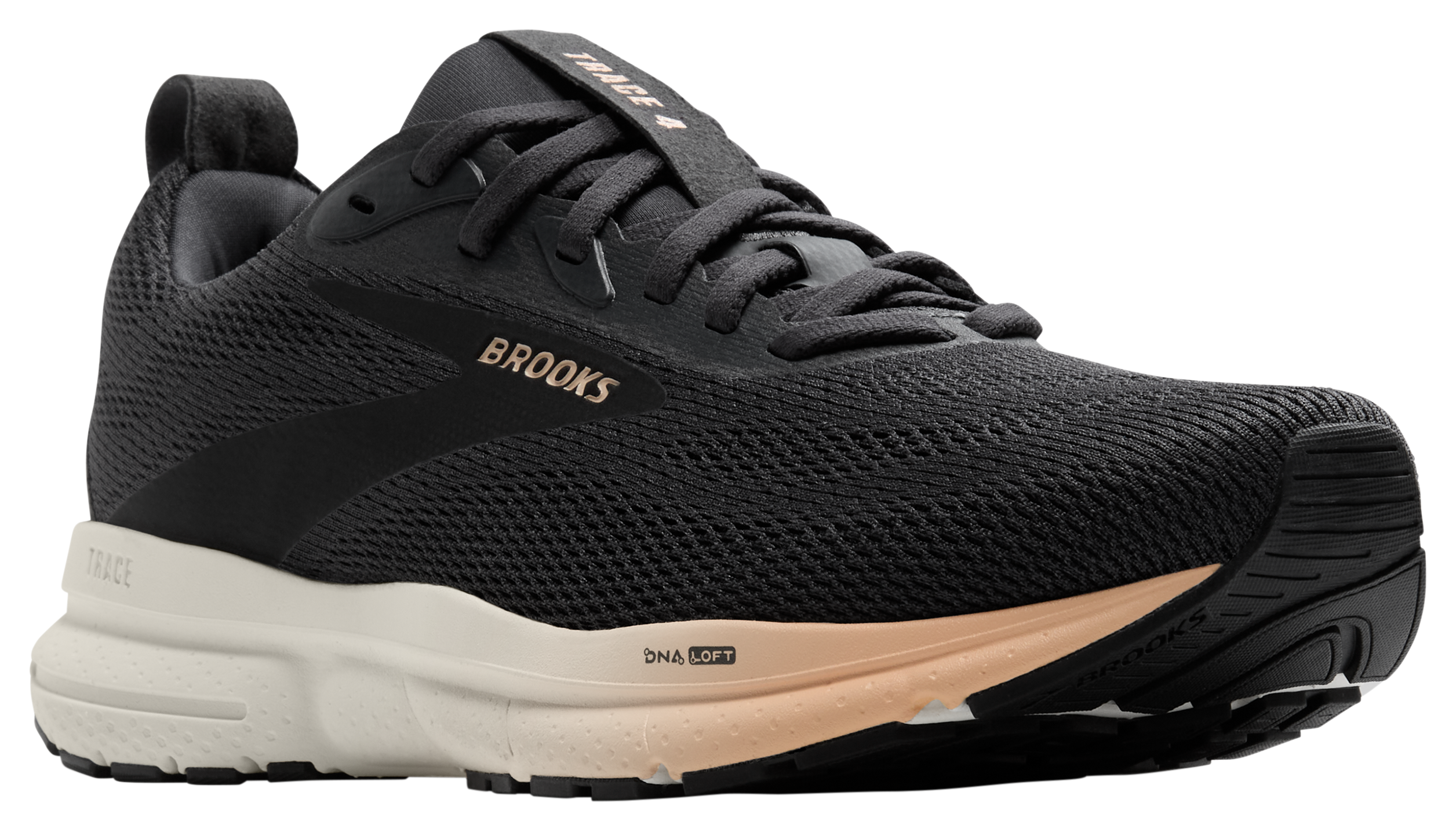 Image of Brooks Trace 4 Running Shoes for Ladies - Ebony/Black/Almond - 11M