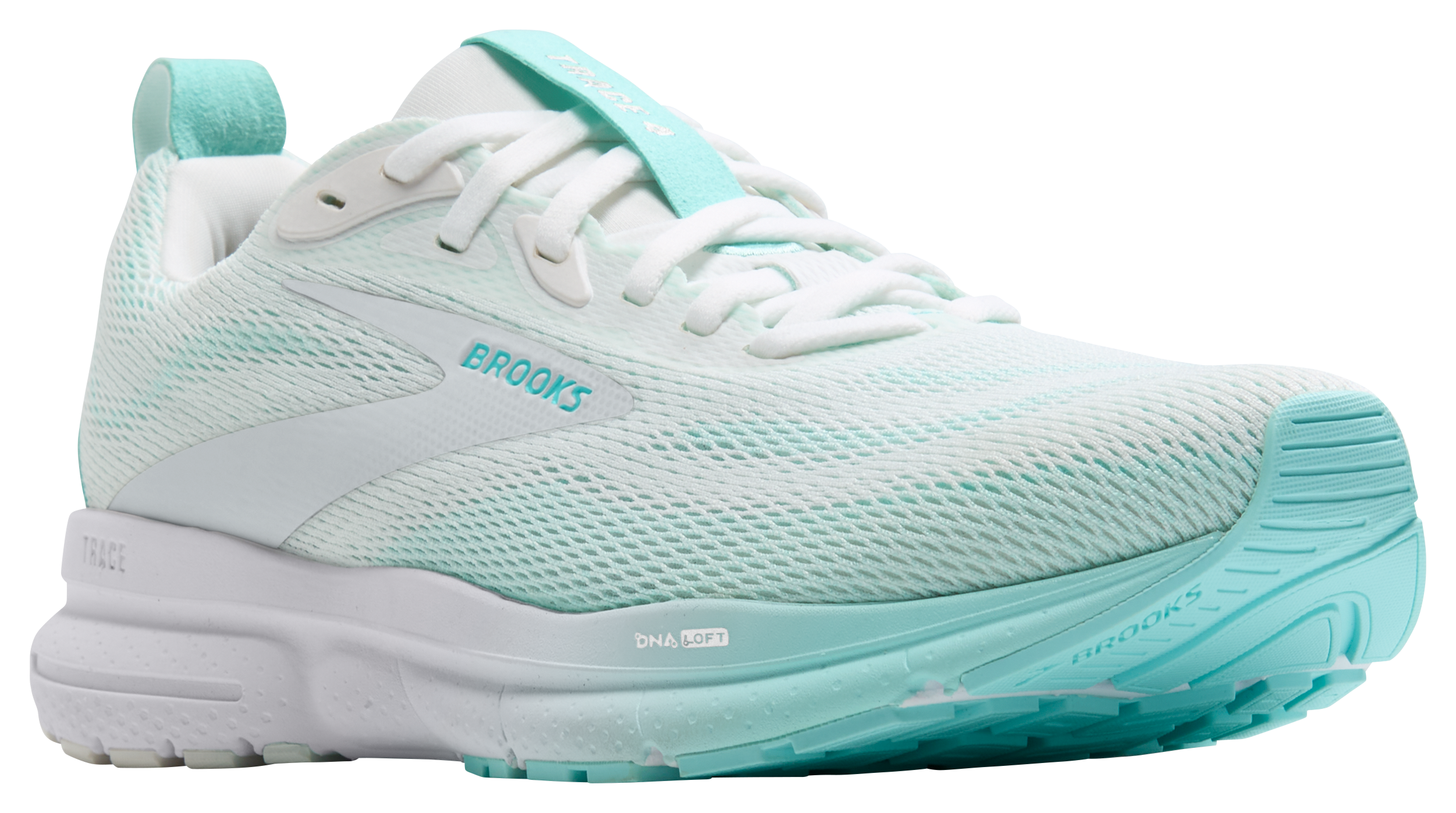 Image of Brooks Trace 4 Running Shoes for Ladies - Bright White/Limpet - 11M