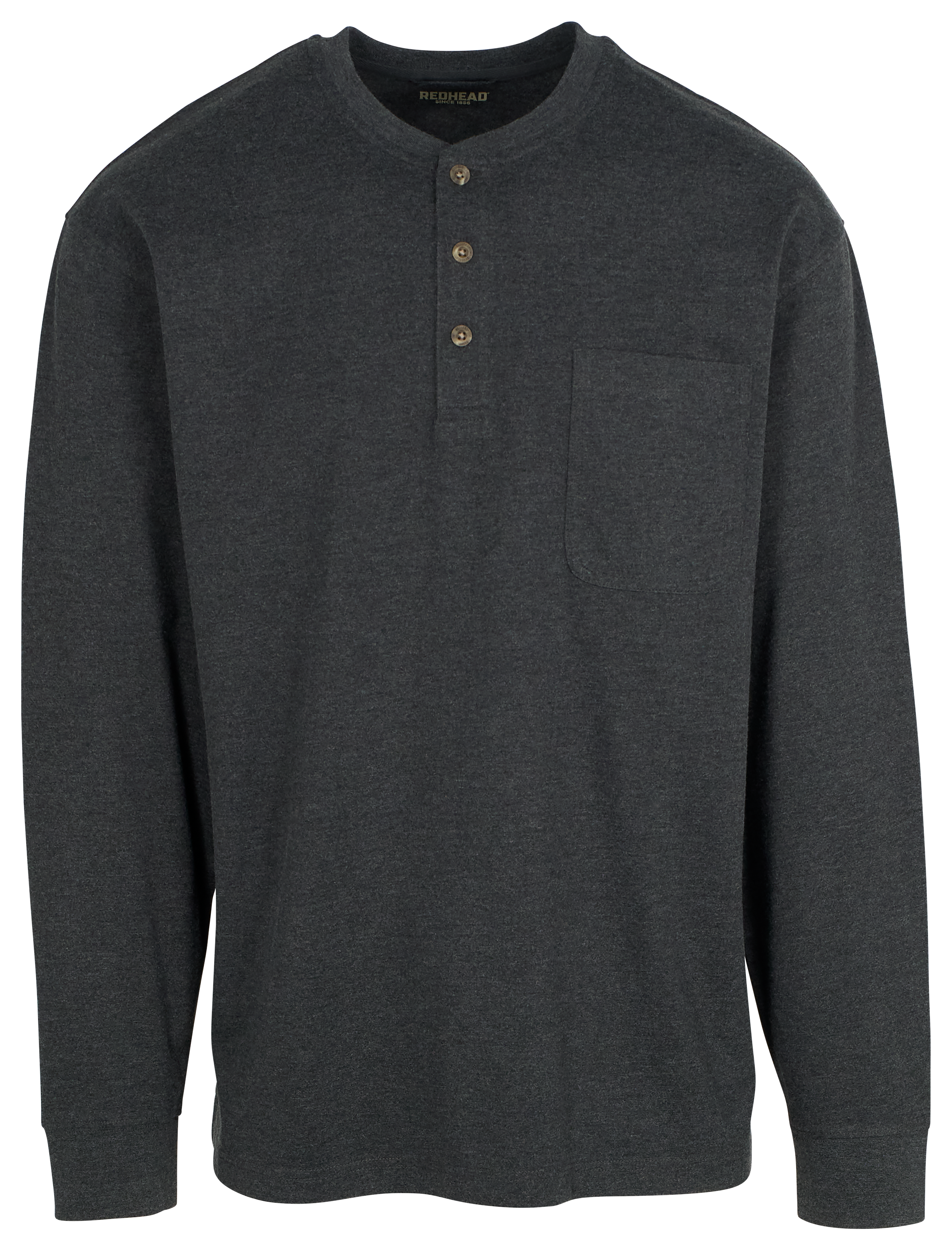 Image of RedHead Long-Sleeve Pocket Henley for Men - Asphalt Heather
