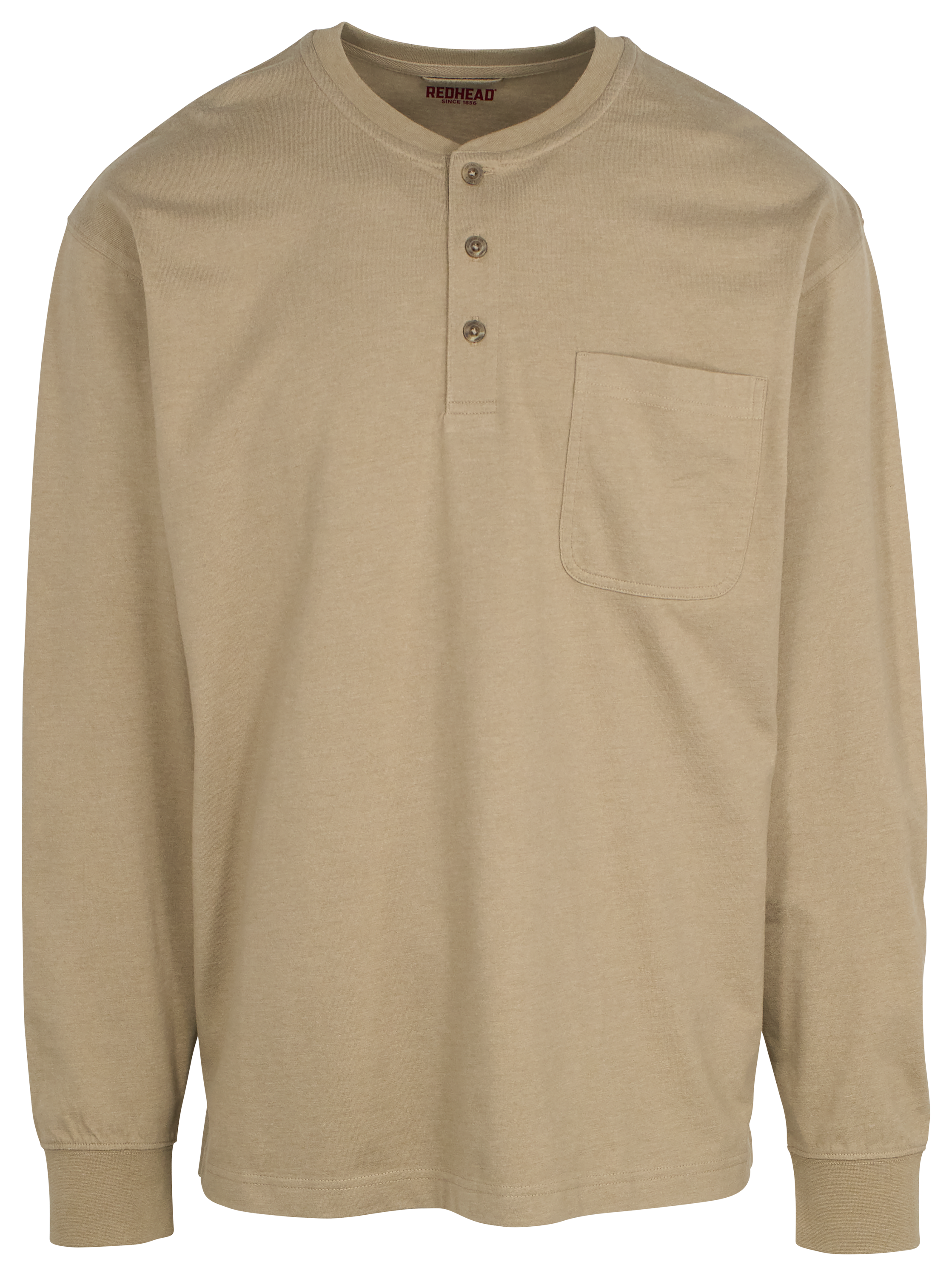 Image of RedHead Long-Sleeve Pocket Henley for Men - Cashew Heather