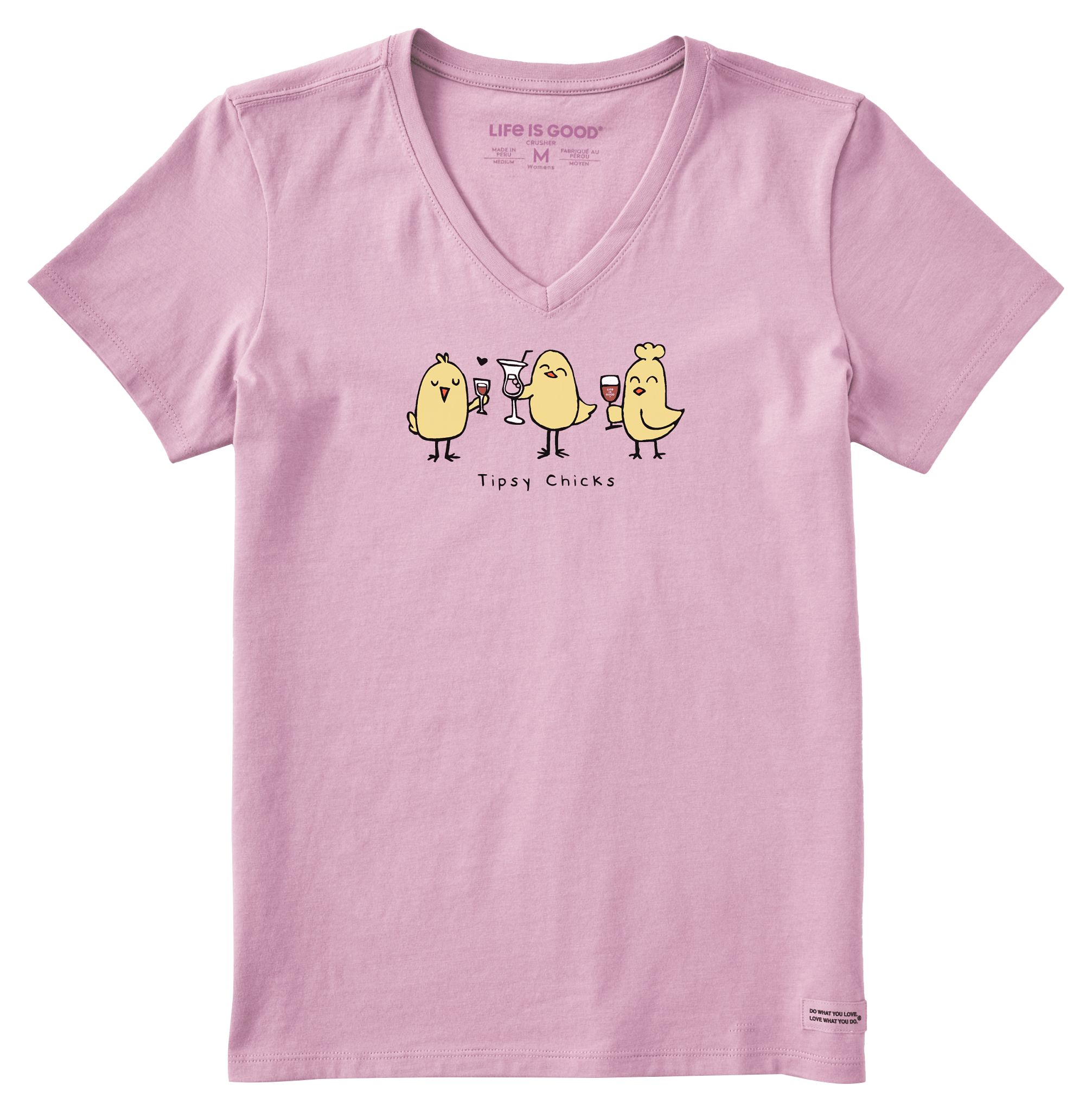Image of Life is Good Tipsy Chicks Crusher V-Neck Short-Sleeve T-Shirt for Ladies - Violet Purple