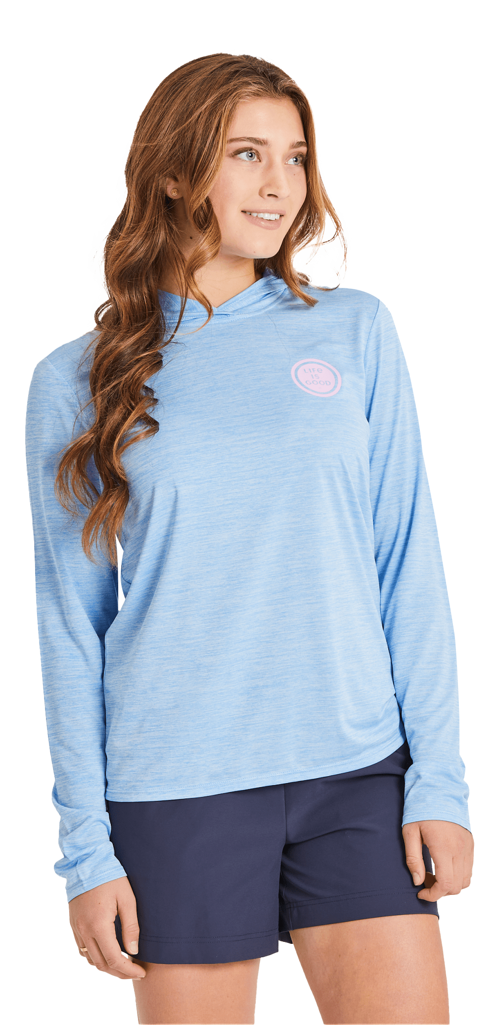 Image of Life is Good Radiating Sun Long-Sleeve Hoodie for Ladies