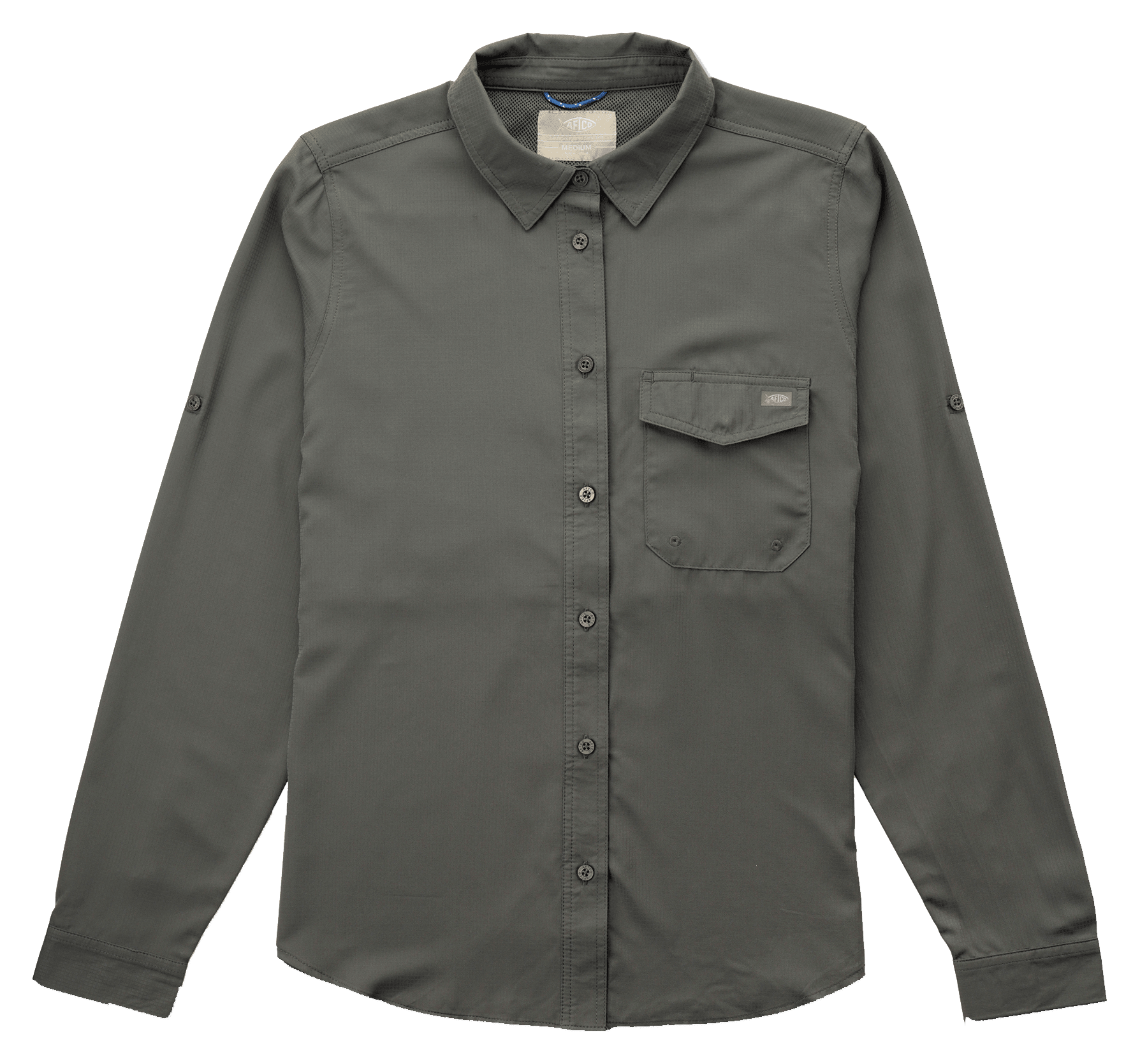 Image of AFTCO Palomar Long-Sleeve Vented Fishing Shirt for Ladies - Charcoal - S
