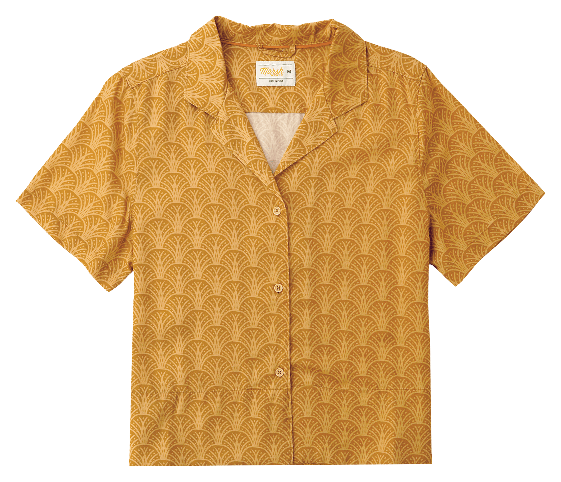 Image of Marsh Wear Hagood Woven Short-Sleeve Button-Down Shirt - Harvest Gold