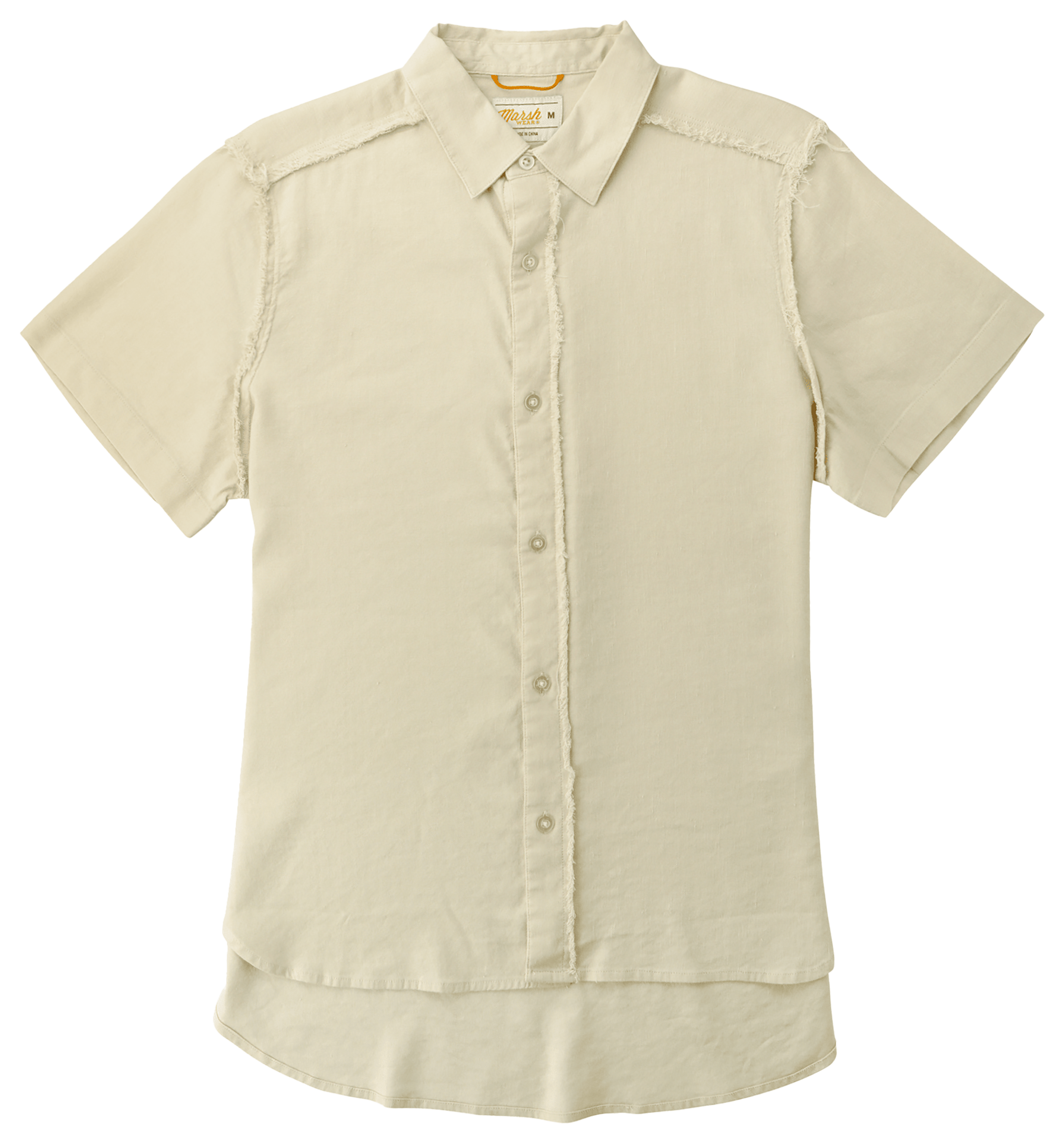 Image of Marsh Wear Lowtide Short-Sleeve Button-Down Shirt for Ladies - Stone