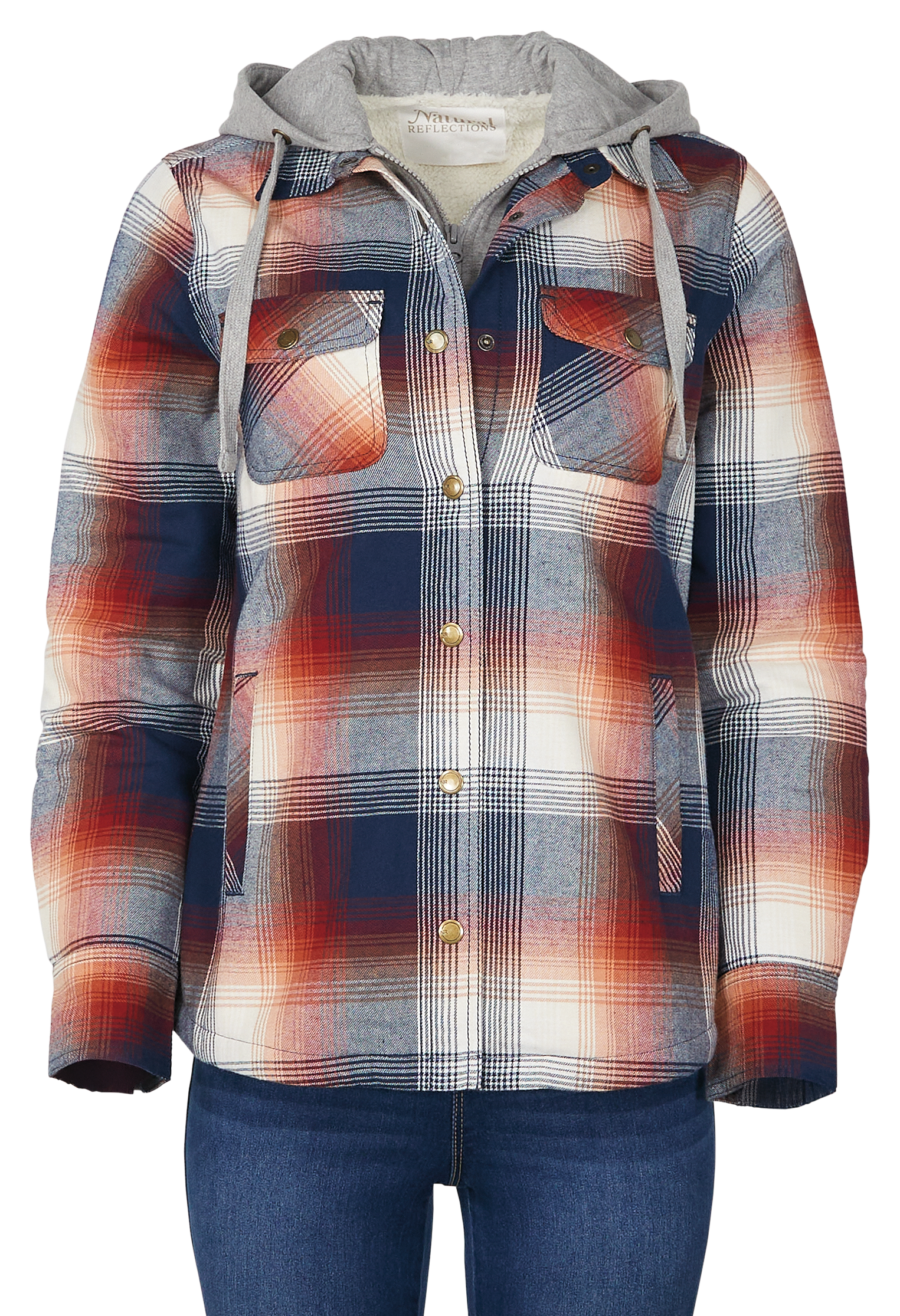 Image of Natural Reflections Briar Flannel Shirt Jacket - Dress Blues Plaid - XXL
