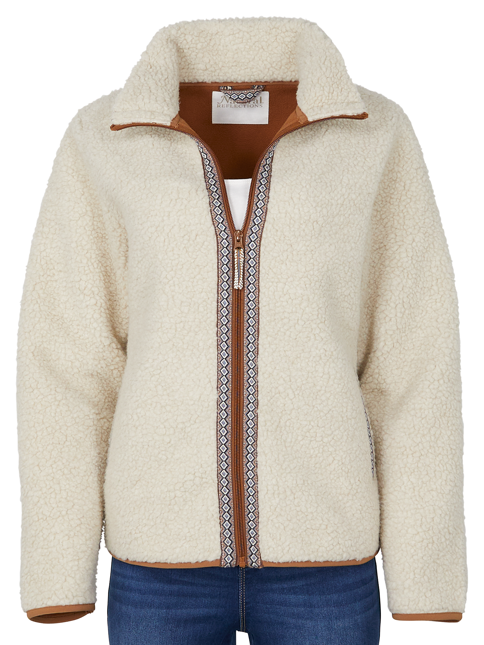 Image of Natural Reflections Ridgewood Sherpa Jacket - Oatmeal - XL