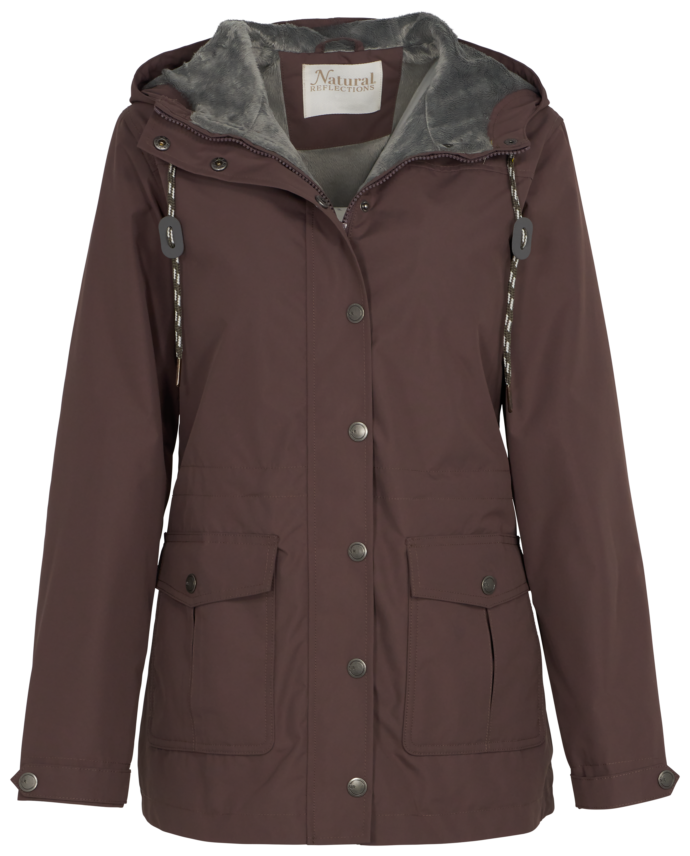 Image of Natural Reflections Essential Parka - Peppercorn - L