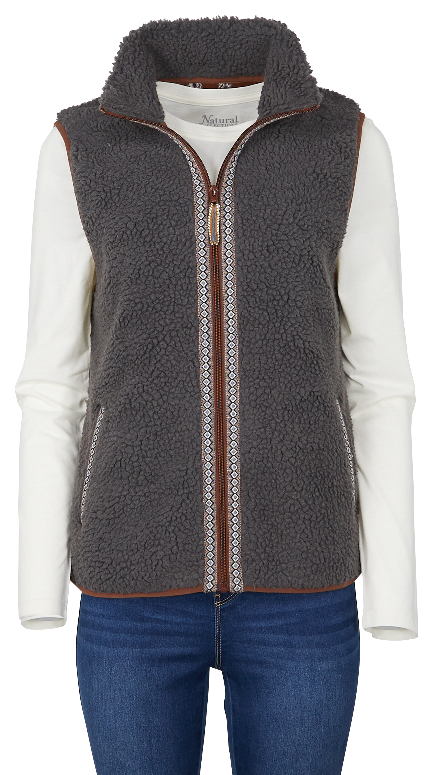 Image of Natural Reflections Ridgewood Sherpa Vest for Ladies - Magnet