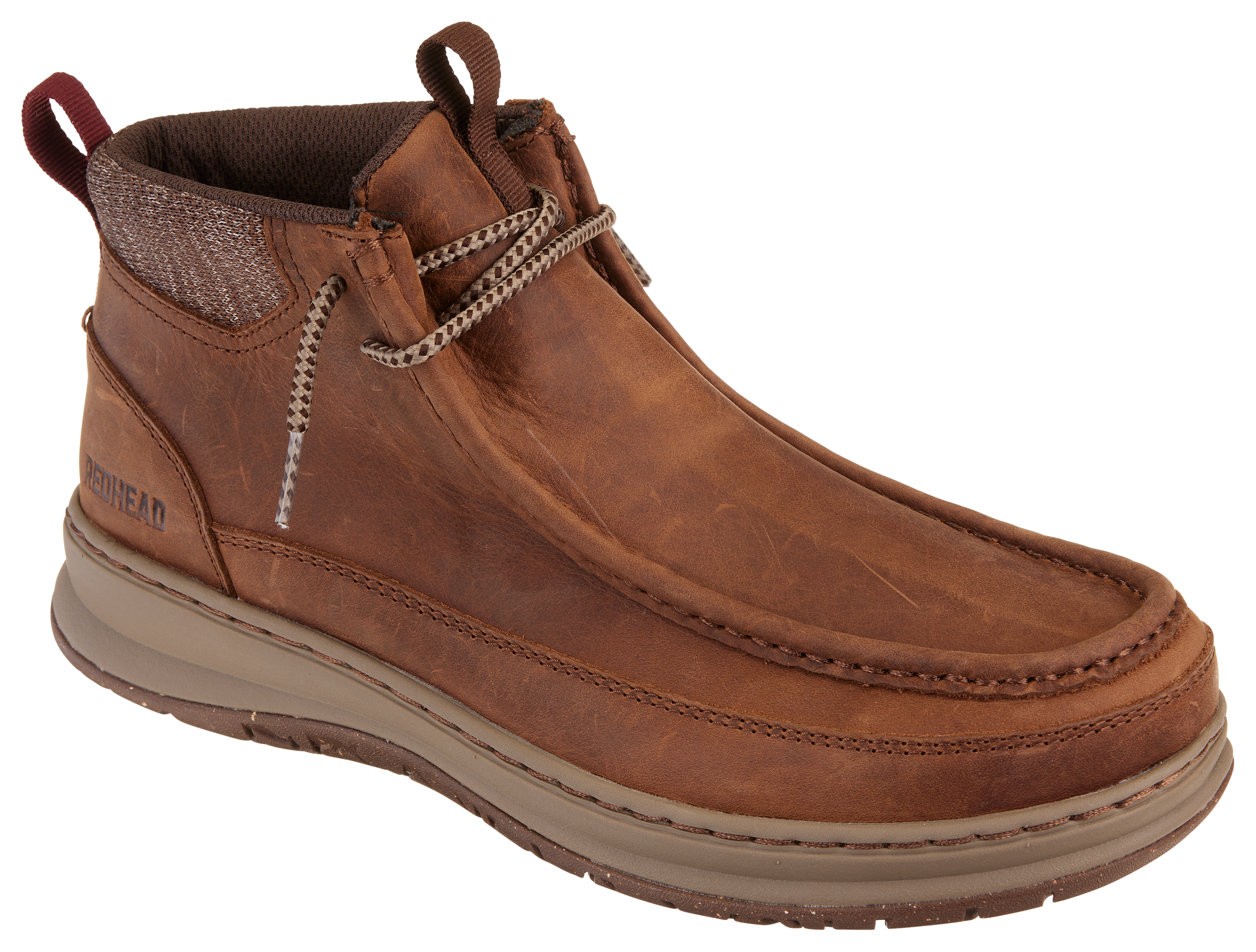 RedHead Roark Leather Pull-On Casual Boots for Men - Monks Robe